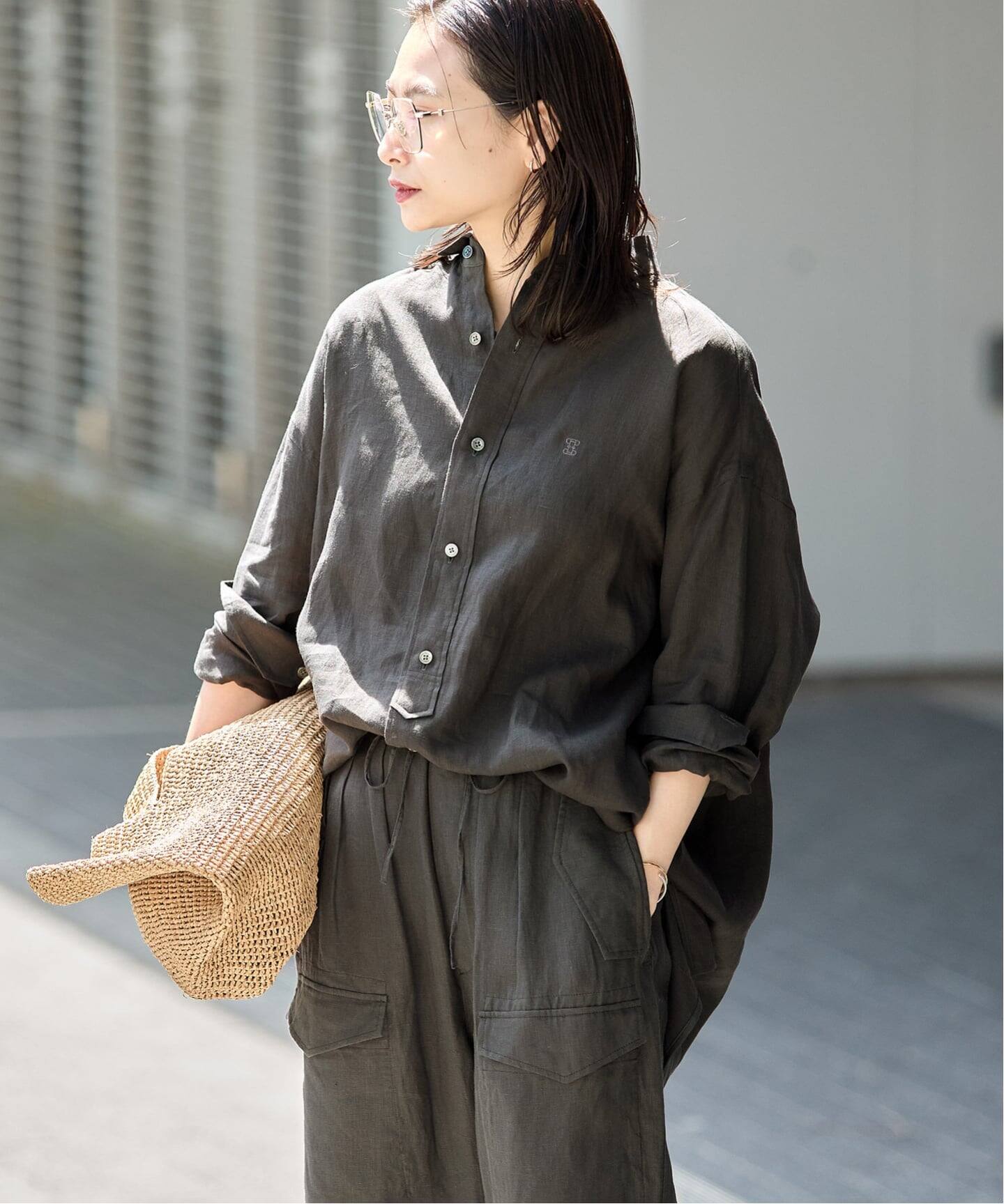 予約》【TICCA / ティッカ】リネンスクエアビッグシャツ uni（シャツ