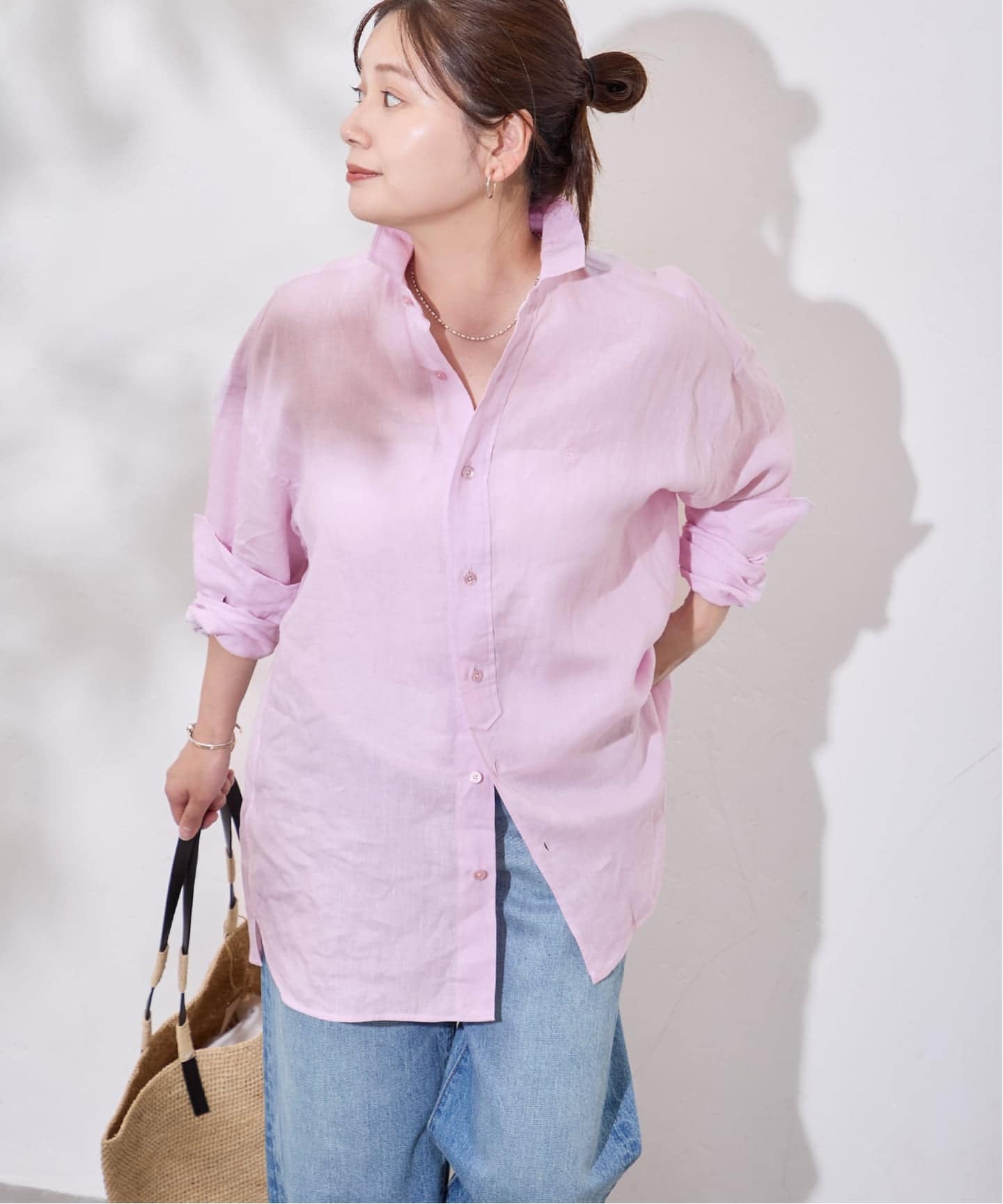 【新品未使用】TICCA ティッカ リネンスクエアビックシャツ ピンク TICCA / ティッカ】リネンスクエアビッグシャツ uni（シャツ／ブラウス