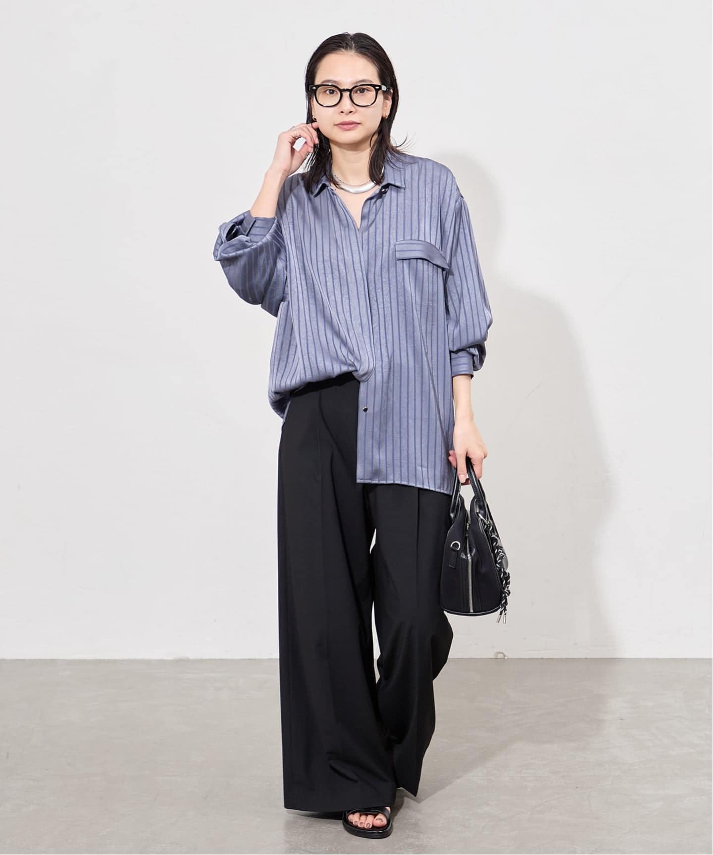 追加》【ARCHIVE STANCE/アーカイブスタンス】Satin Stripe Dolman