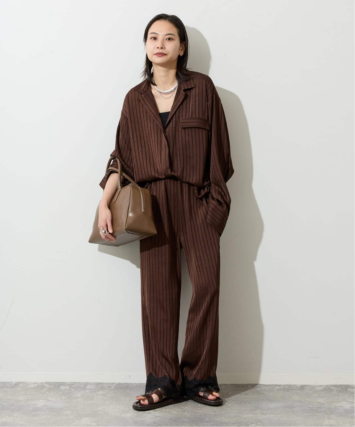 追加》【ARCHIVE STANCE/アーカイブスタンス】Satin Stripe Dolman