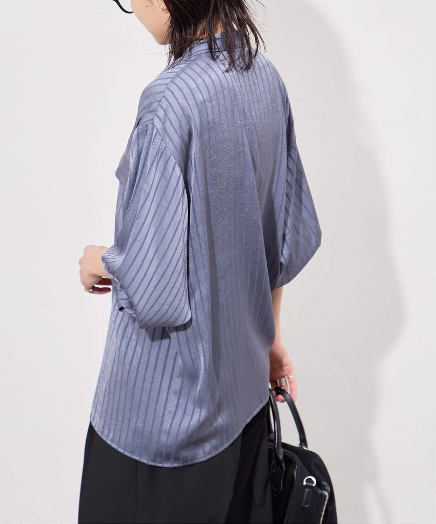 追加》【ARCHIVE STANCE/アーカイブスタンス】Satin Stripe Dolman