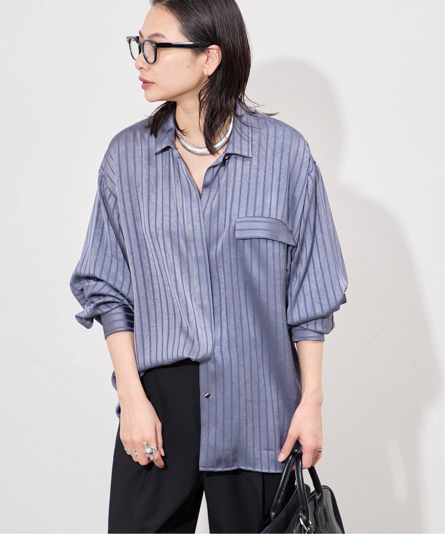 追加》【ARCHIVE STANCE/アーカイブスタンス】Satin Stripe Dolman 