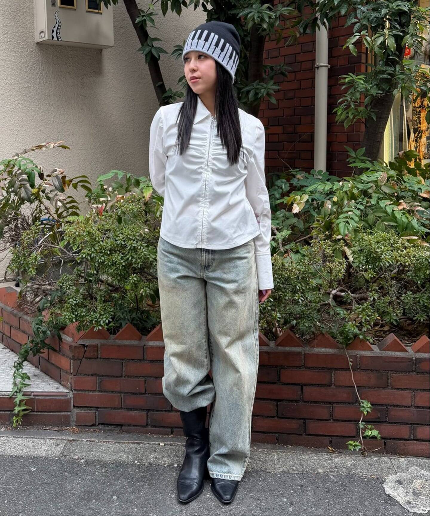 予約》フロントジップギャザーシャツ（シャツ／ブラウス）｜Oriens