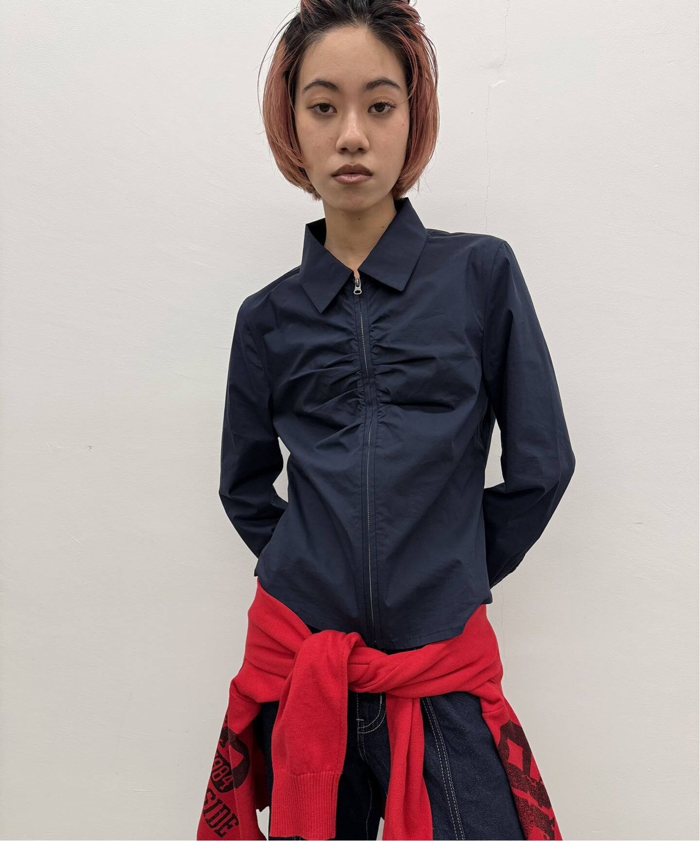 ⭐︎Oriens journal standard 受注生産品 予約》フロントジップギャザーシャツ（シャツ／ブラウス）｜Oriens