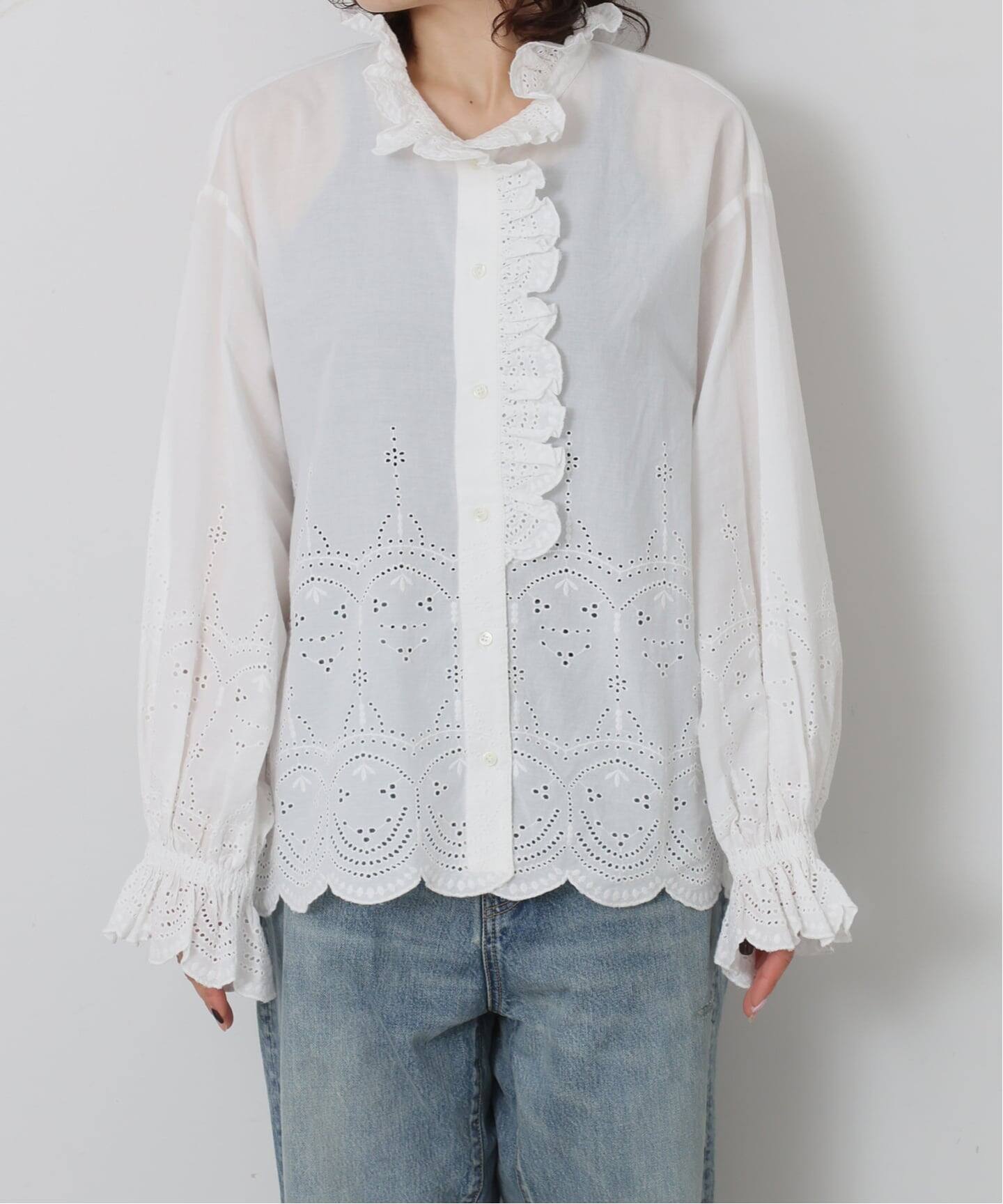 journal standard luxe カットワークレース フリルブラウス カットワークレース フリルブラウス（シャツ／ブラウス）｜journal