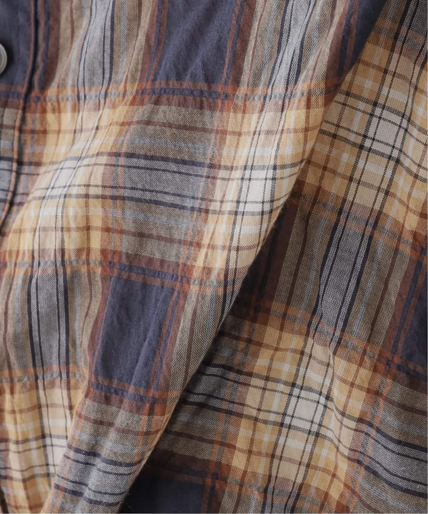 journal standard luxe シャーリング　スタンドカラーシャツ シャーリングチェック レギュラーカラーBigシャツ（シャツ／ブラウス