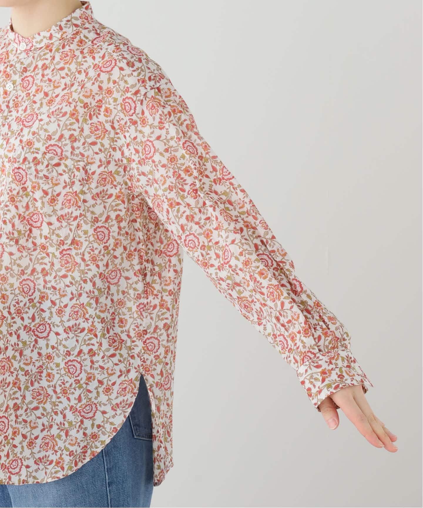 ボイルフラワー スタンドカラーシャツ（シャツ／ブラウス）｜journal