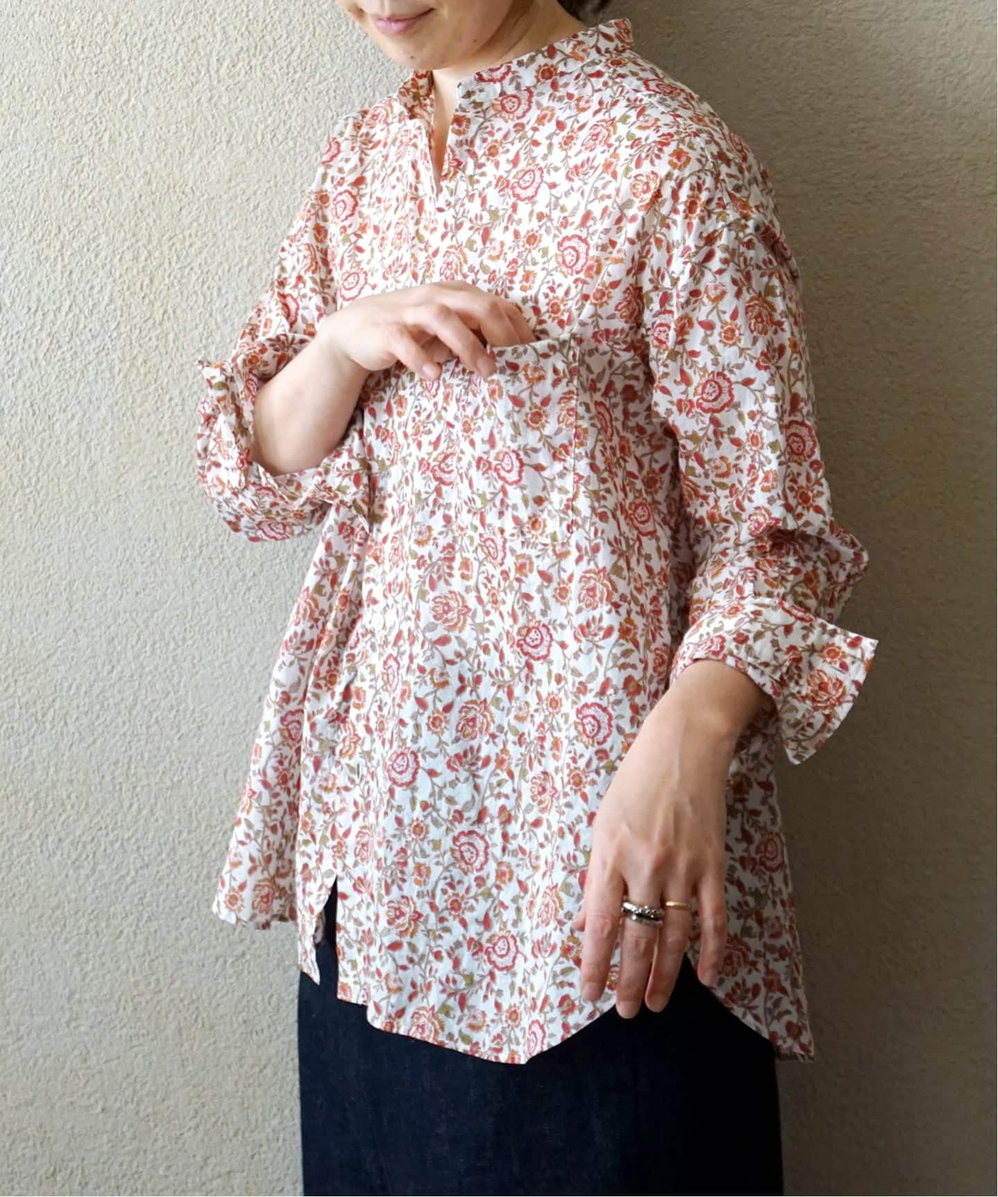 ボイルフラワー スタンドカラーシャツ（シャツ／ブラウス）｜journal