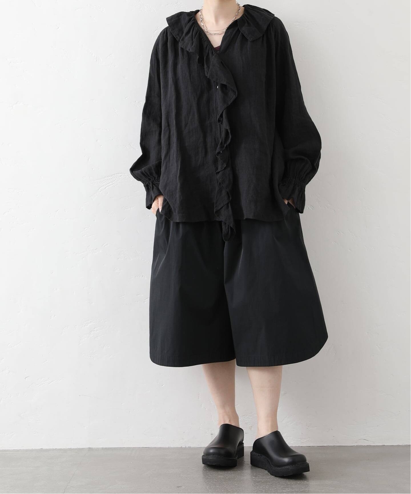 予約》フレンチリネン フリルパフブラウス（シャツ／ブラウス