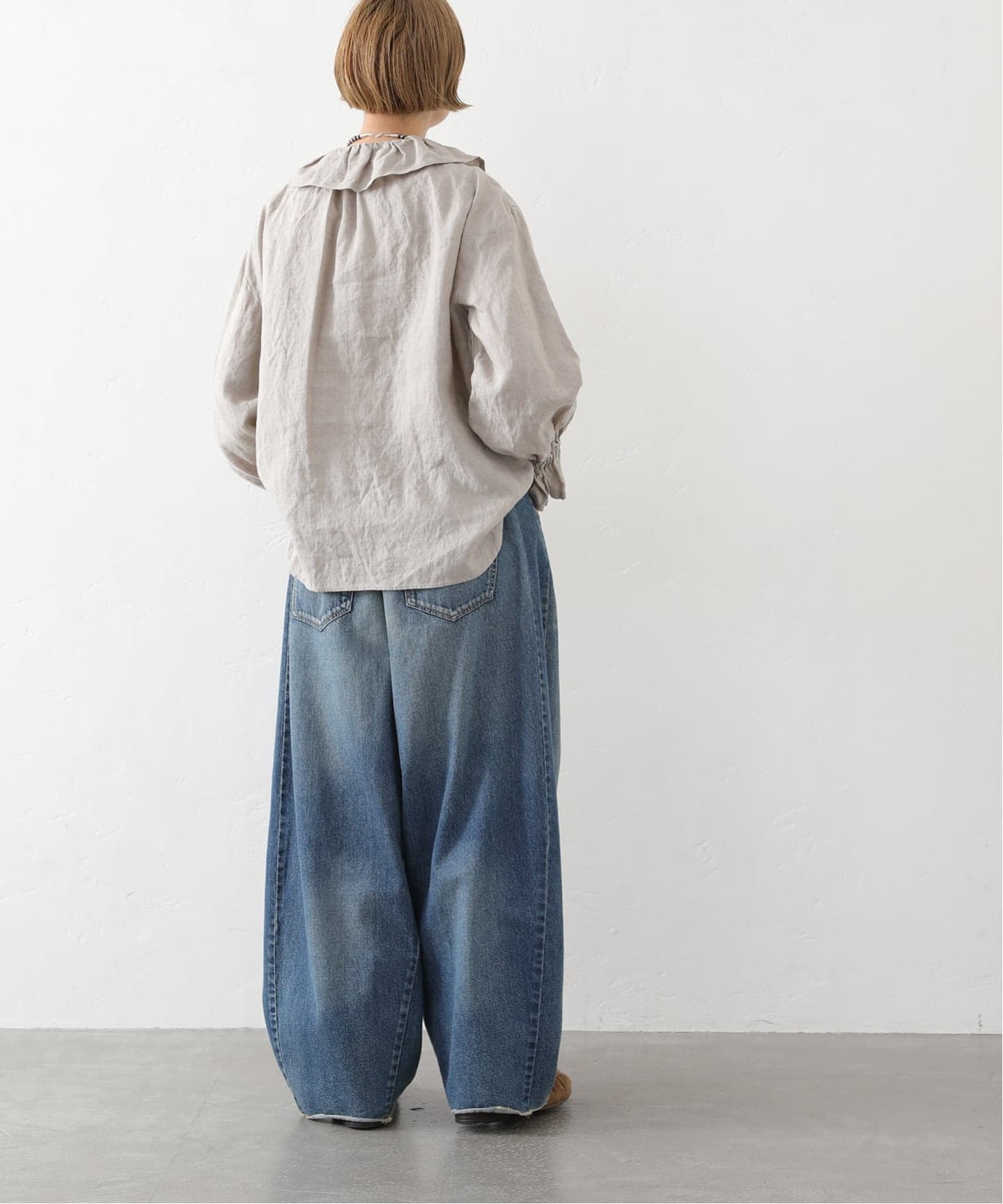 予約》フレンチリネン フリルパフブラウス（シャツ／ブラウス