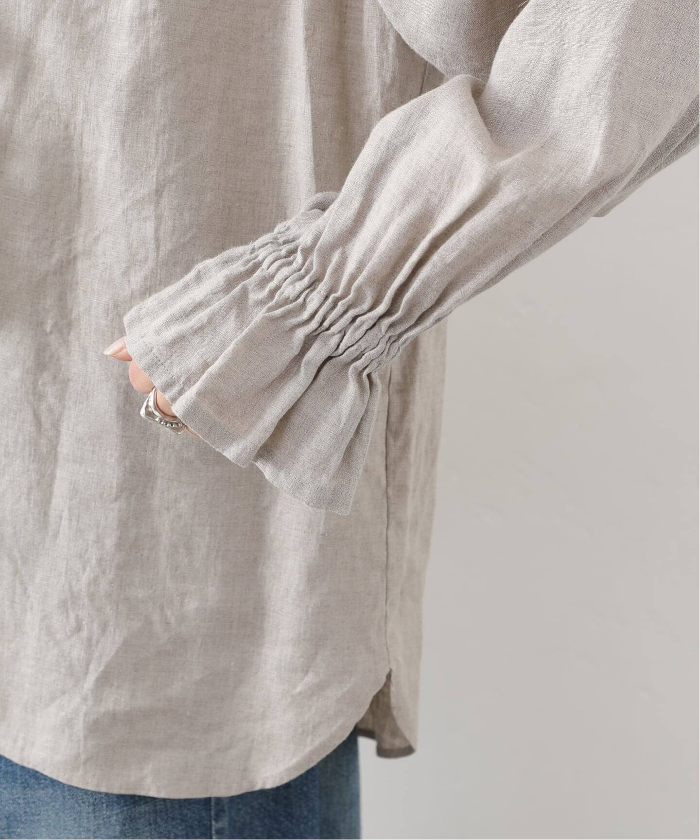 予約》フレンチリネン フリルパフブラウス（シャツ／ブラウス