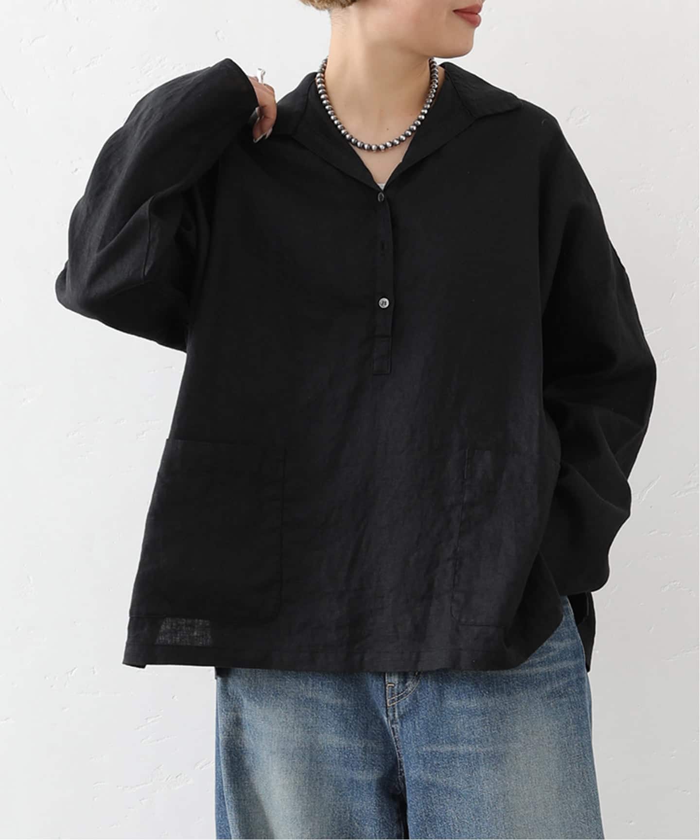 journal standard luxe スキッパー 追加予約》リネンワッシャー スキッパーシャツ（シャツ／ブラウス