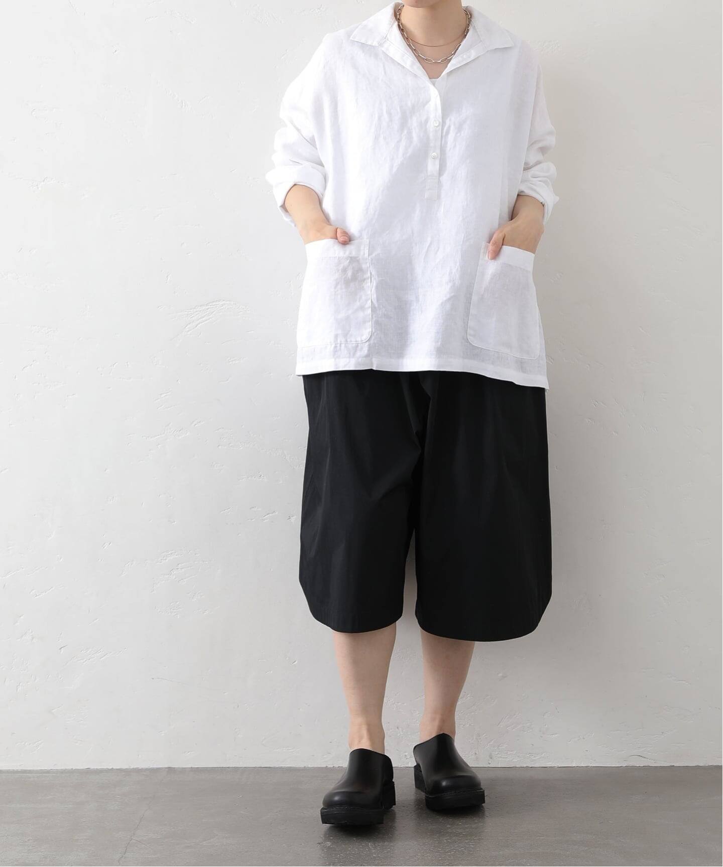追加予約》リネンワッシャー スキッパーシャツ（シャツ／ブラウス