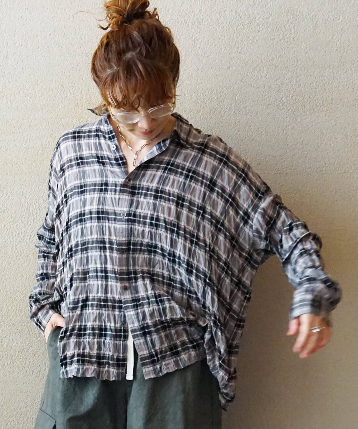 予約》シャーリングチェック RC-Big-シャツ（シャツ／ブラウス 