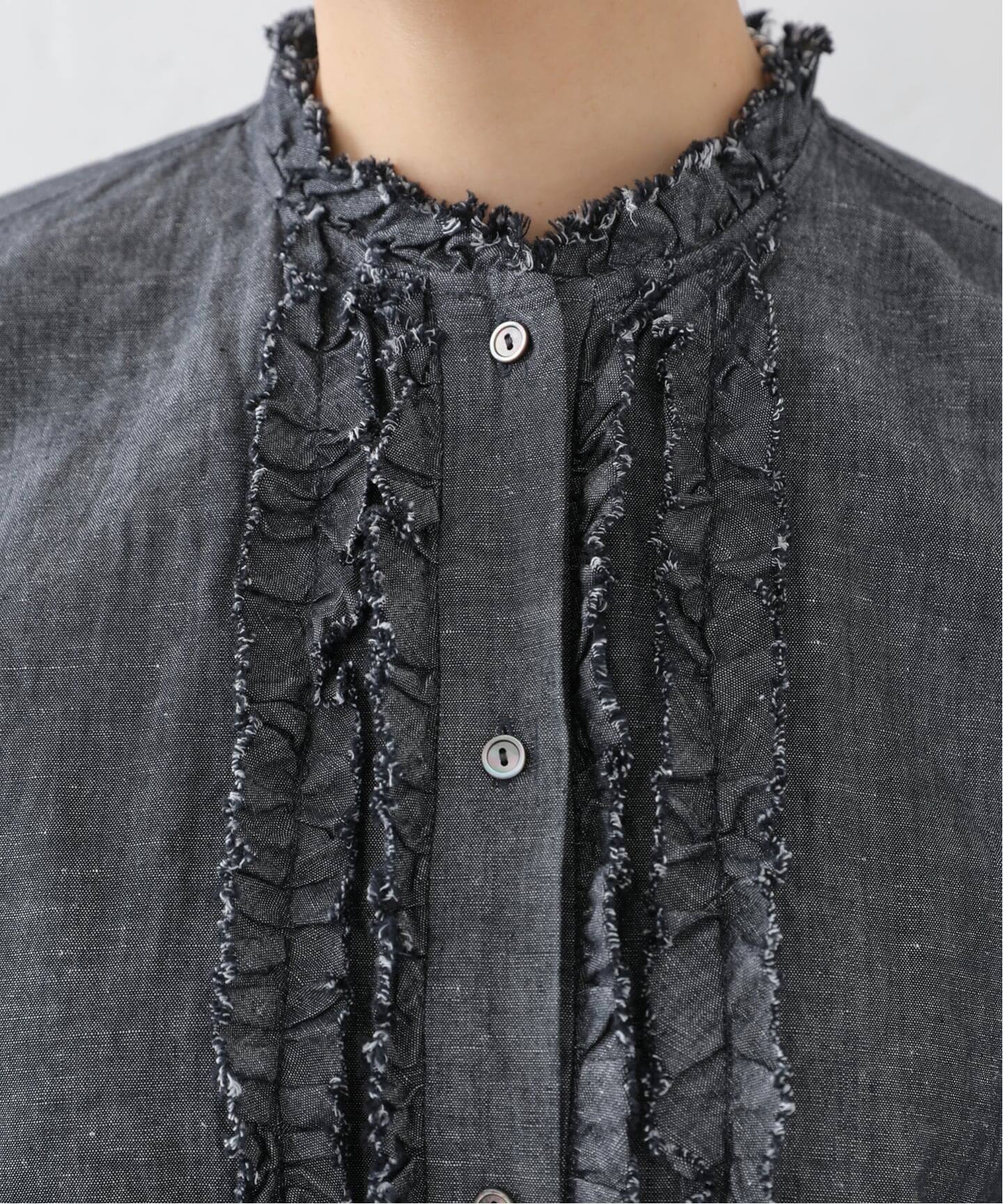 追加予約》CLシャンブレー フリルブラウス（シャツ／ブラウス