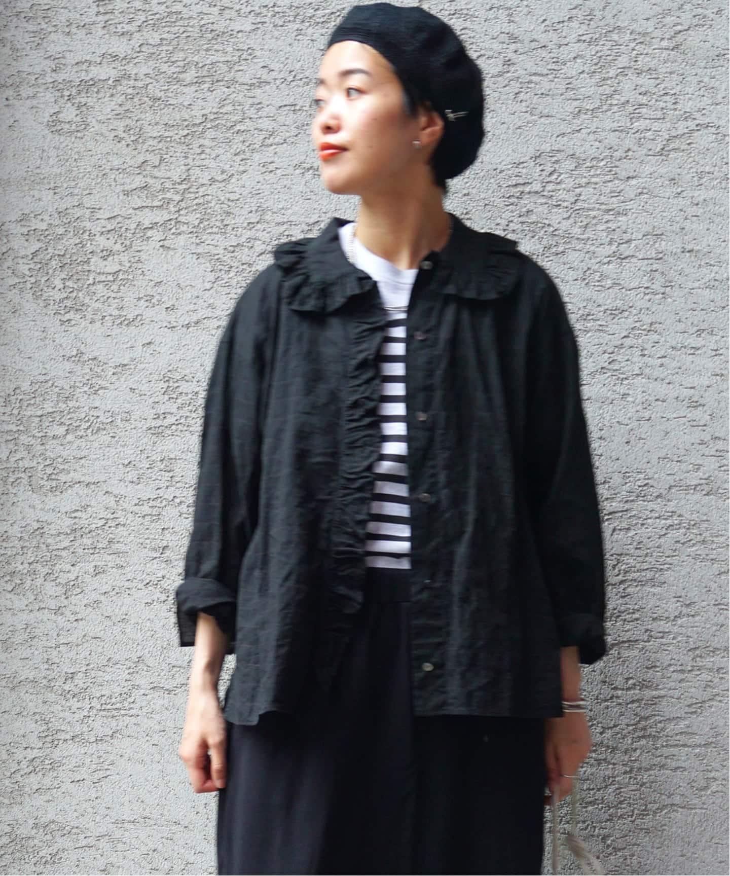 25SSシャーリング フリルブラウス journal standard luxe シャーリングローン フリルブラウス（シャツ／ブラウス）｜journal