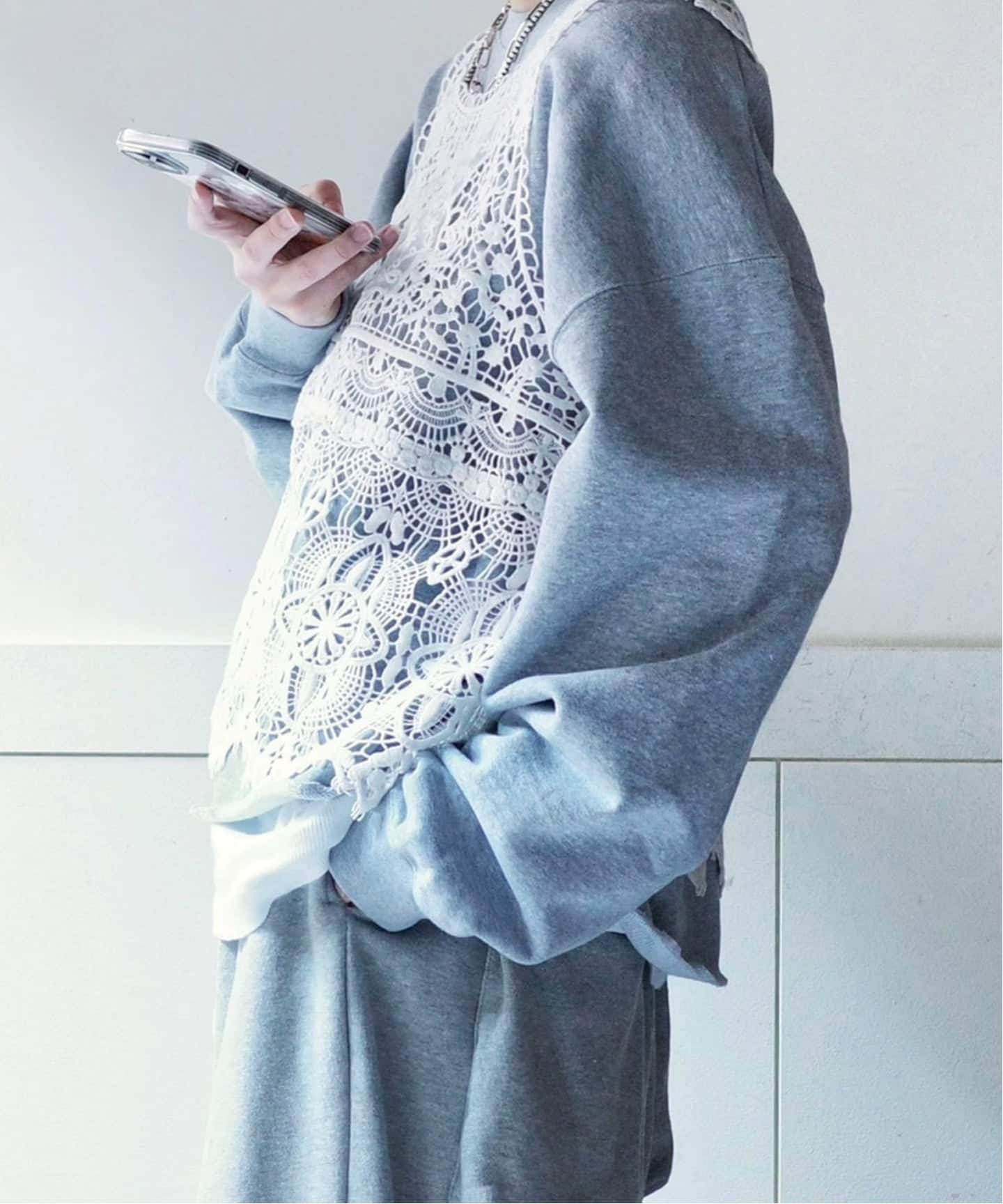 追加予約》レースMIXノースリーブブラウス（シャツ／ブラウス