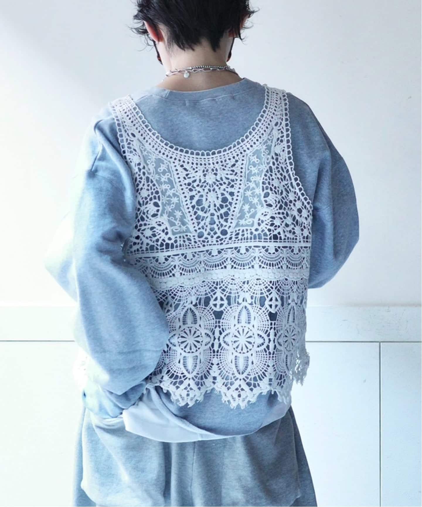 追加予約》レースMIXノースリーブブラウス（シャツ／ブラウス