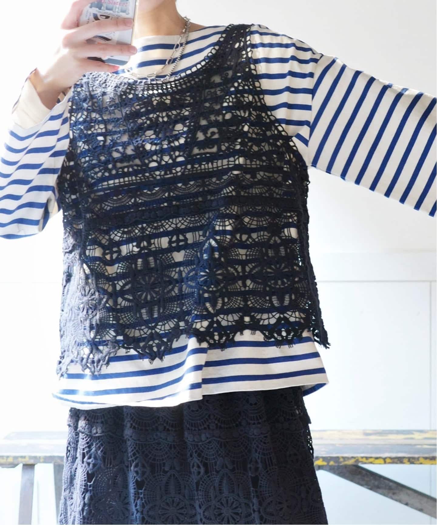 追加予約》レースMIXノースリーブブラウス（シャツ／ブラウス