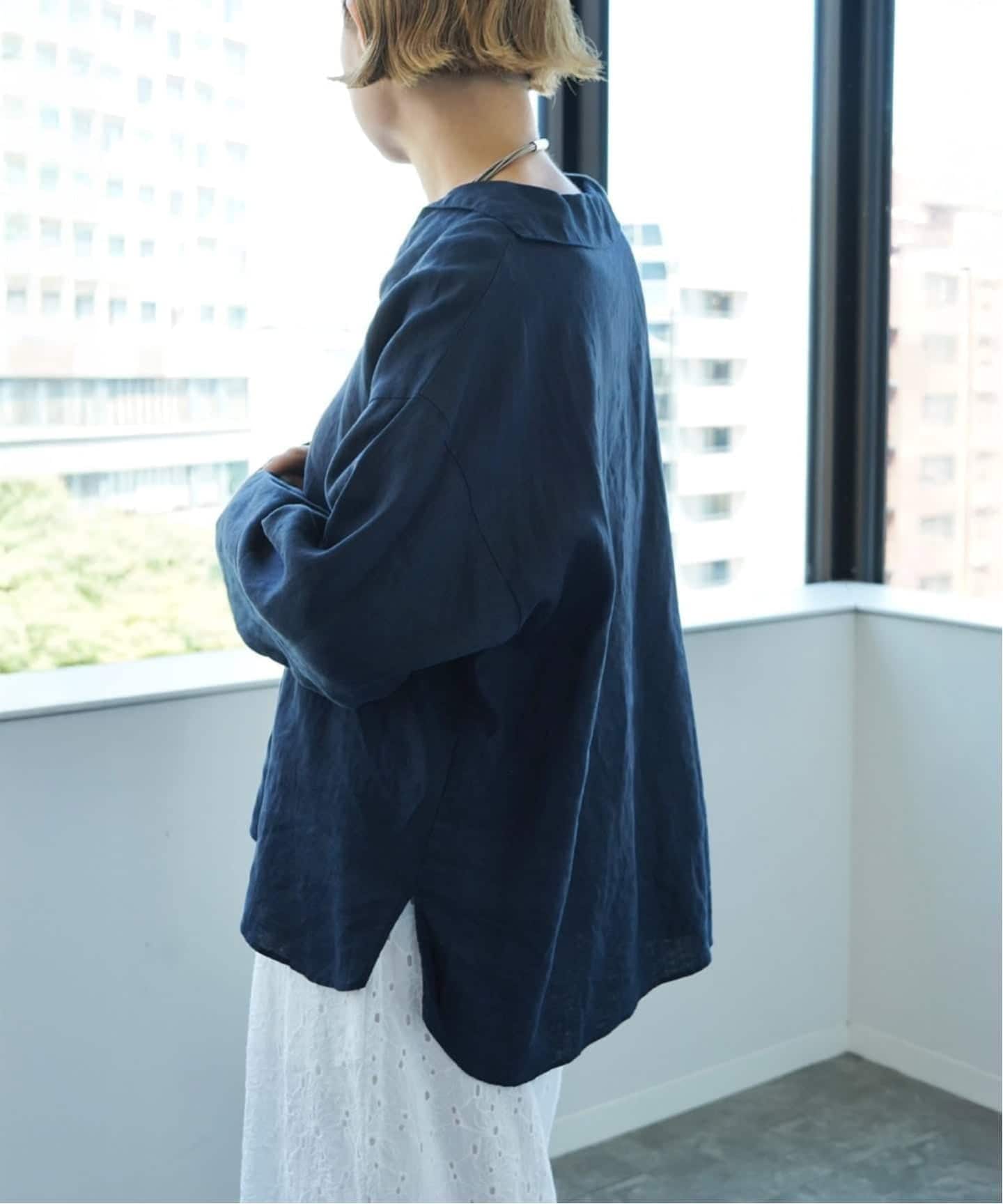 追加予約》ソフトリネン セーラーシャツ（シャツ／ブラウス）｜journal