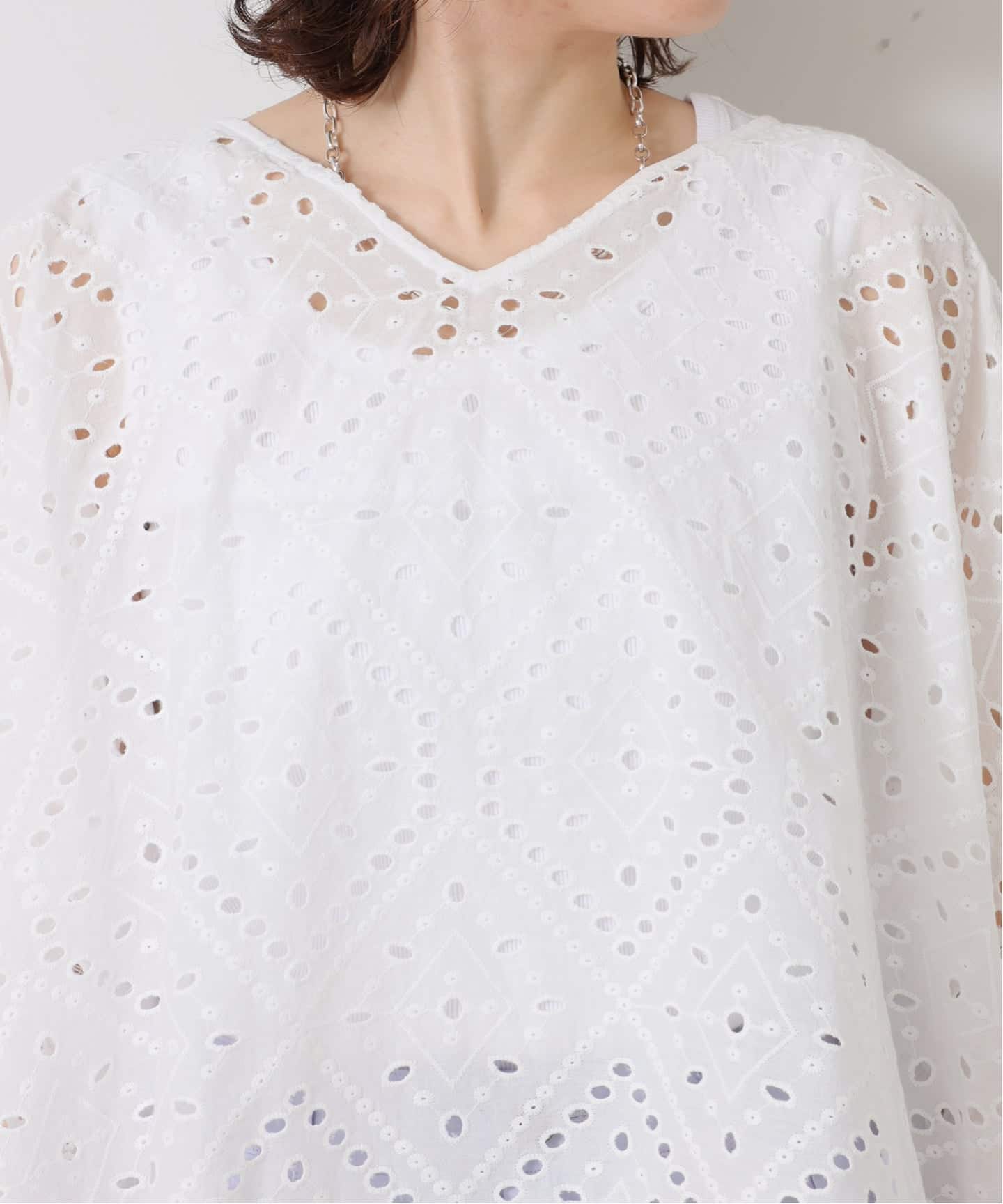 emujournal standard luxe 総レースのブラウス カットワークレース ポンチョブラウス（シャツ／ブラウス）｜journal