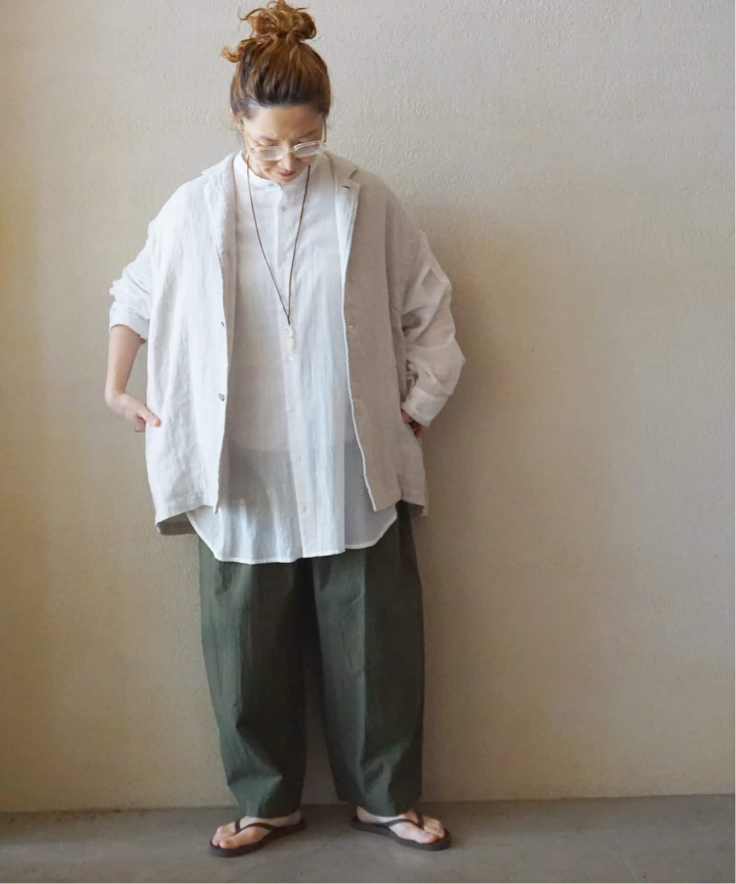ハイツイストガーゼ ギャザーBIGシャツ（シャツ／ブラウス）｜journal