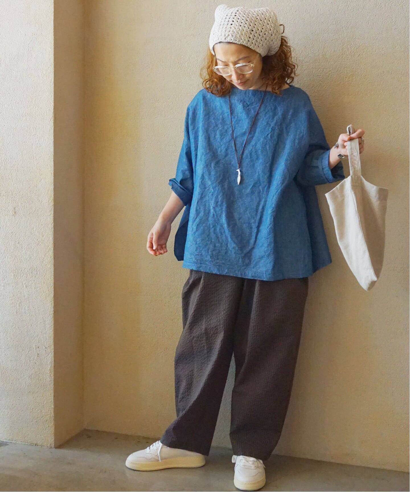 CLシャンブレー ボートネックブラウス（シャツ／ブラウス）｜journal