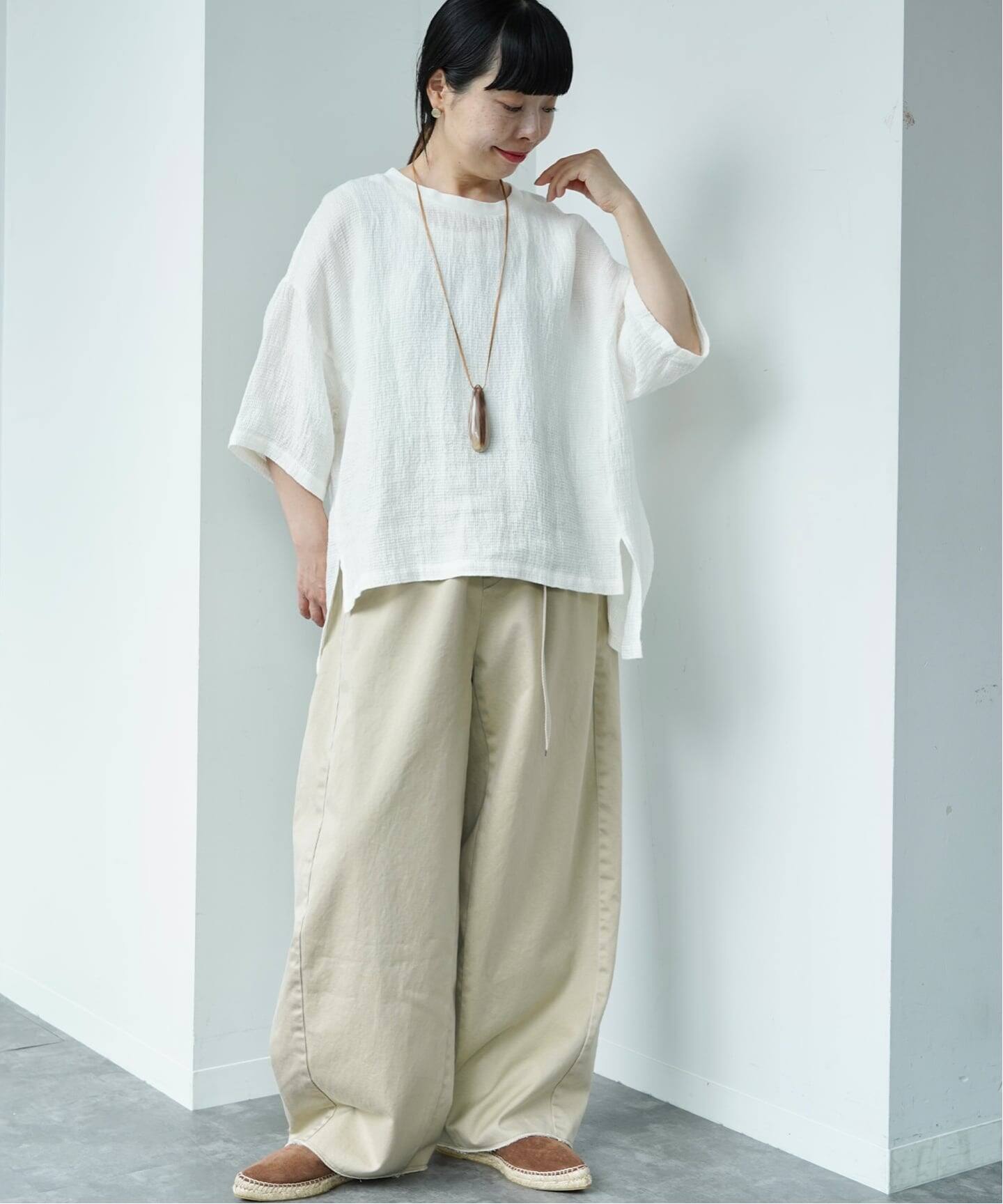 リネンワッフル crewpull（シャツ／ブラウス）｜journal standard luxe