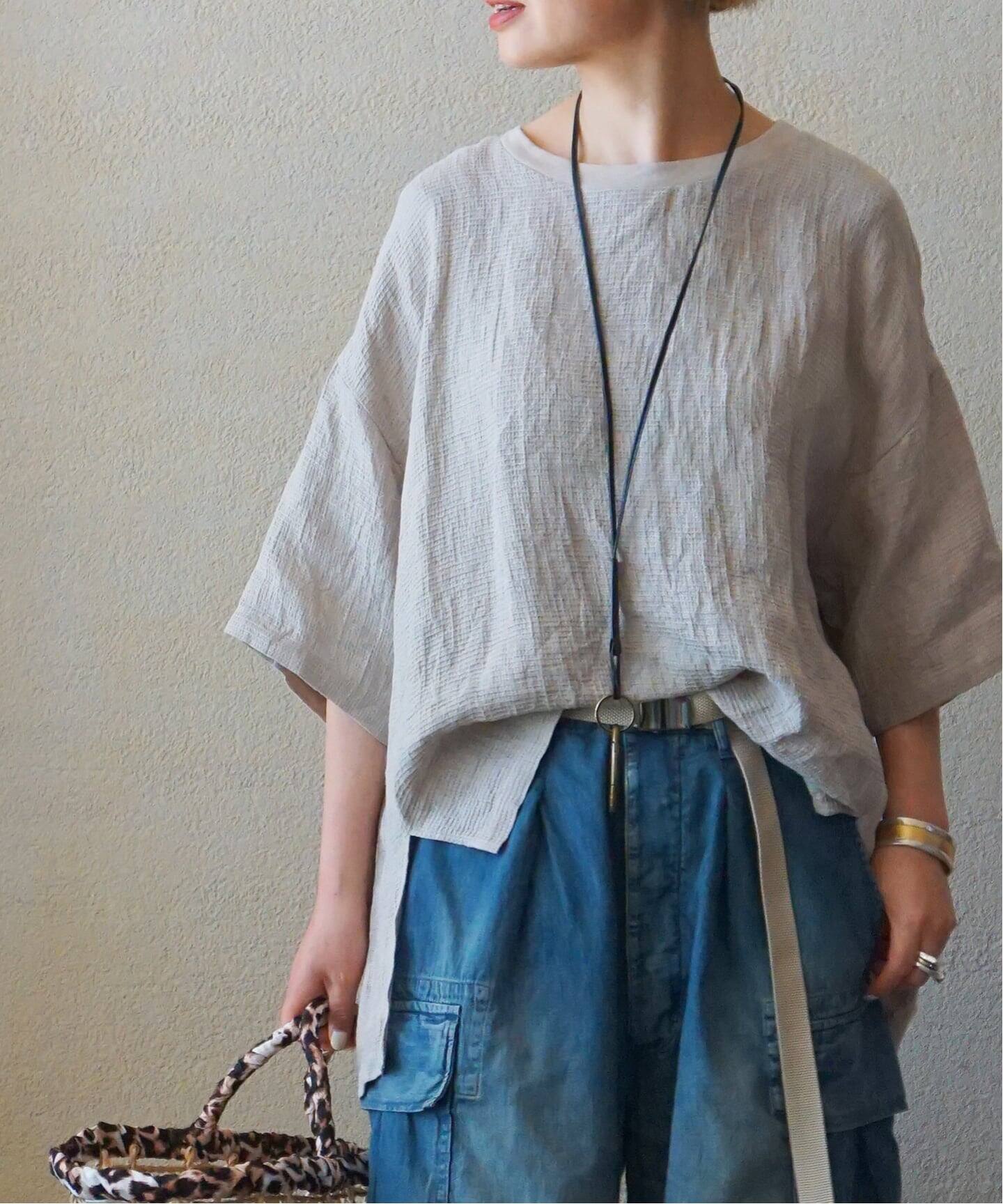 リネンワッフル crewpull（シャツ／ブラウス）｜journal standard luxe 