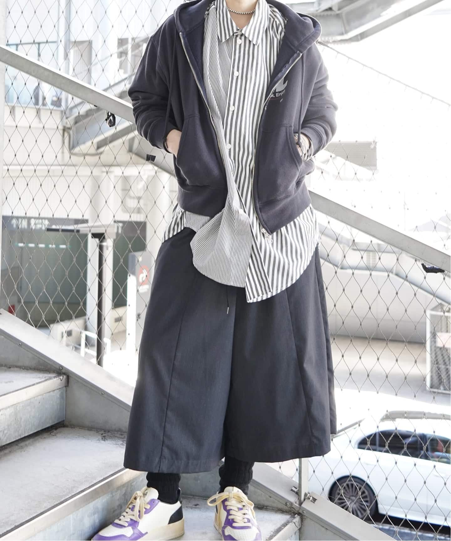 コットンストライプコンビシャツ（シャツ／ブラウス）｜journal