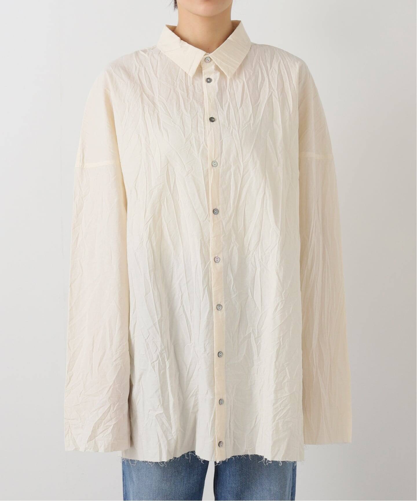 album di famiglia トップス　ブラウス　シャツ　カットソー album di famiglia】 UNISEX COLLAR SHIRT LW（シャツ／ブラウス