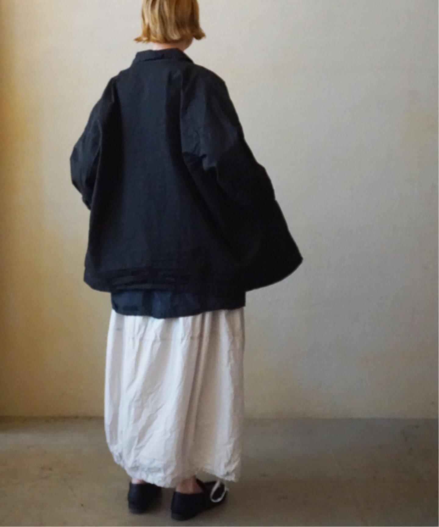 album di famiglia ／プルオーバー スタンドカラーシャツ rennes — Album di Famiglia | Overshirt CC in Black
