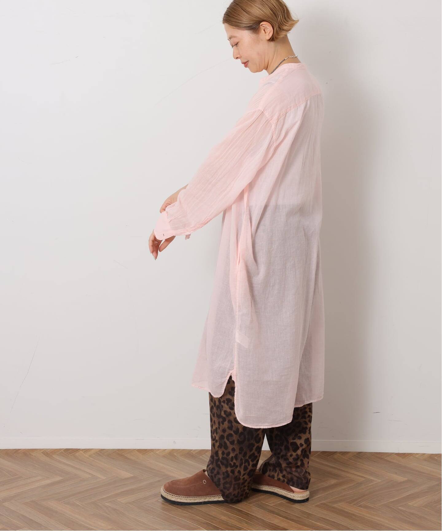 予約》【ARMEN】BANDED COLLAR LONG SHIRT 115cm（シャツ／ブラウス