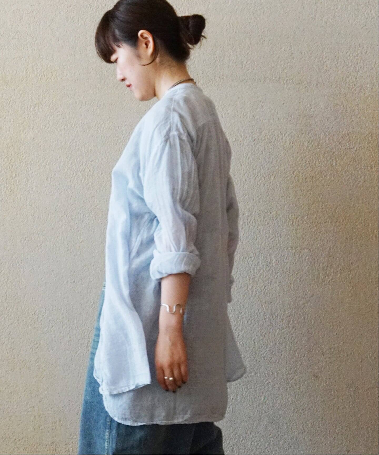 ARMEN】 BANDED COLLAR LONG SHIRT 85cm（シャツ／ブラウス）｜journal 