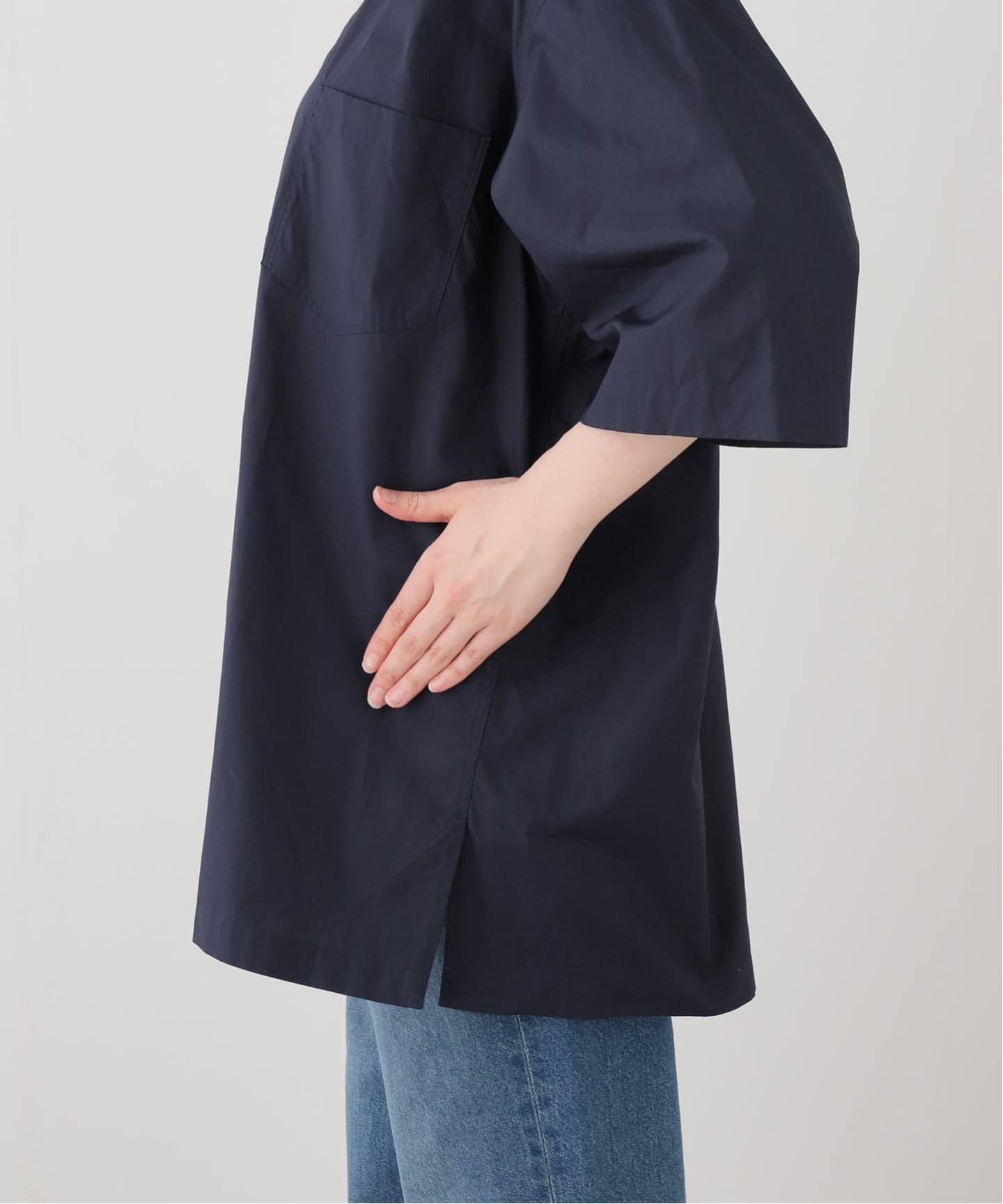 ATON】SUVIN BROAD WASHED HALF SLEEVE SHIR（シャツ／ブラウス