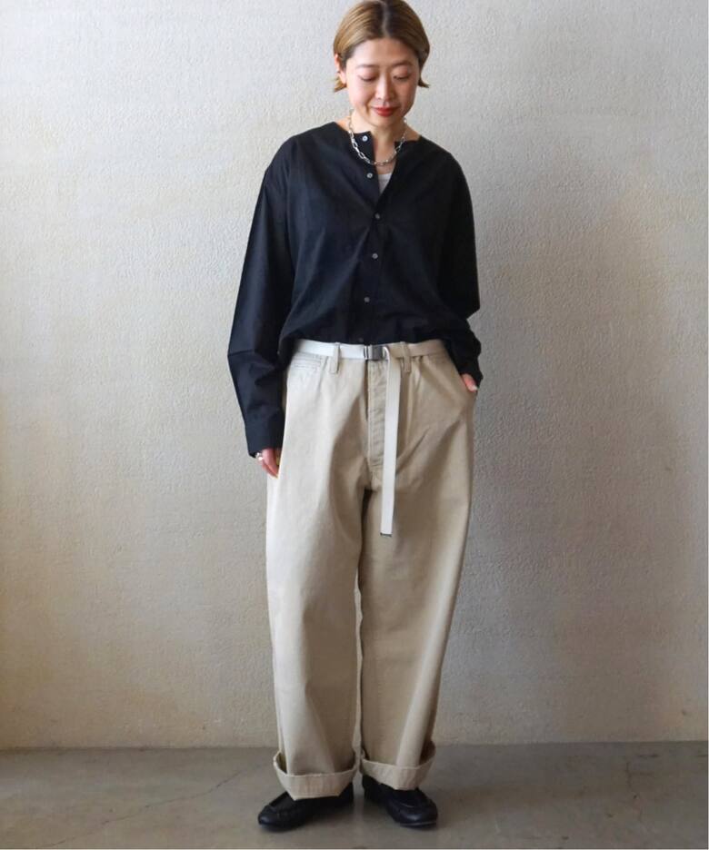 VAS-Y LENTEMENT】CREW-NECK OVERSIZED SHIRT（シャツ／ブラウス 