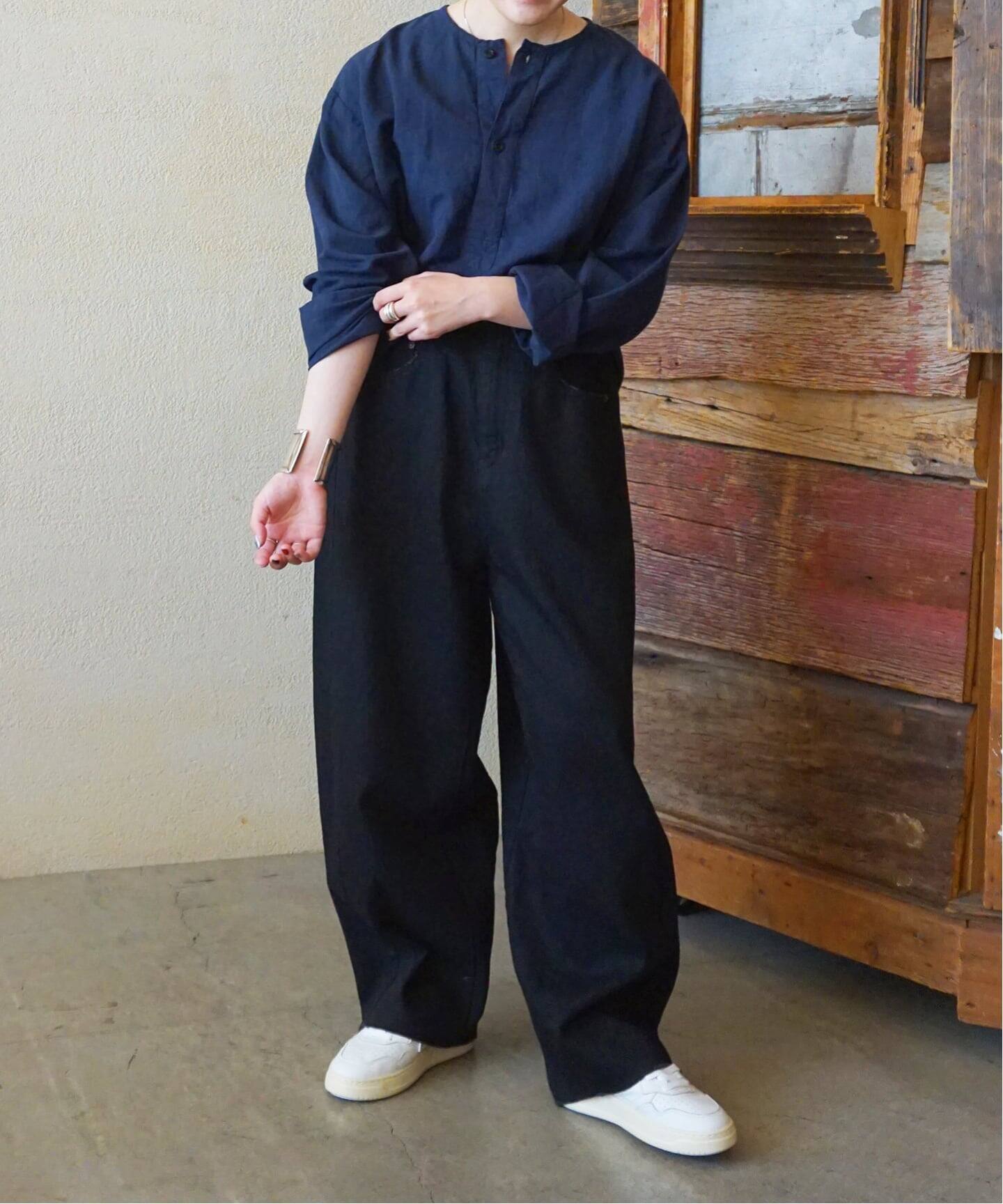 予約》【HTS】COTTON LINEN HENRY NECK（シャツ／ブラウス）｜journal