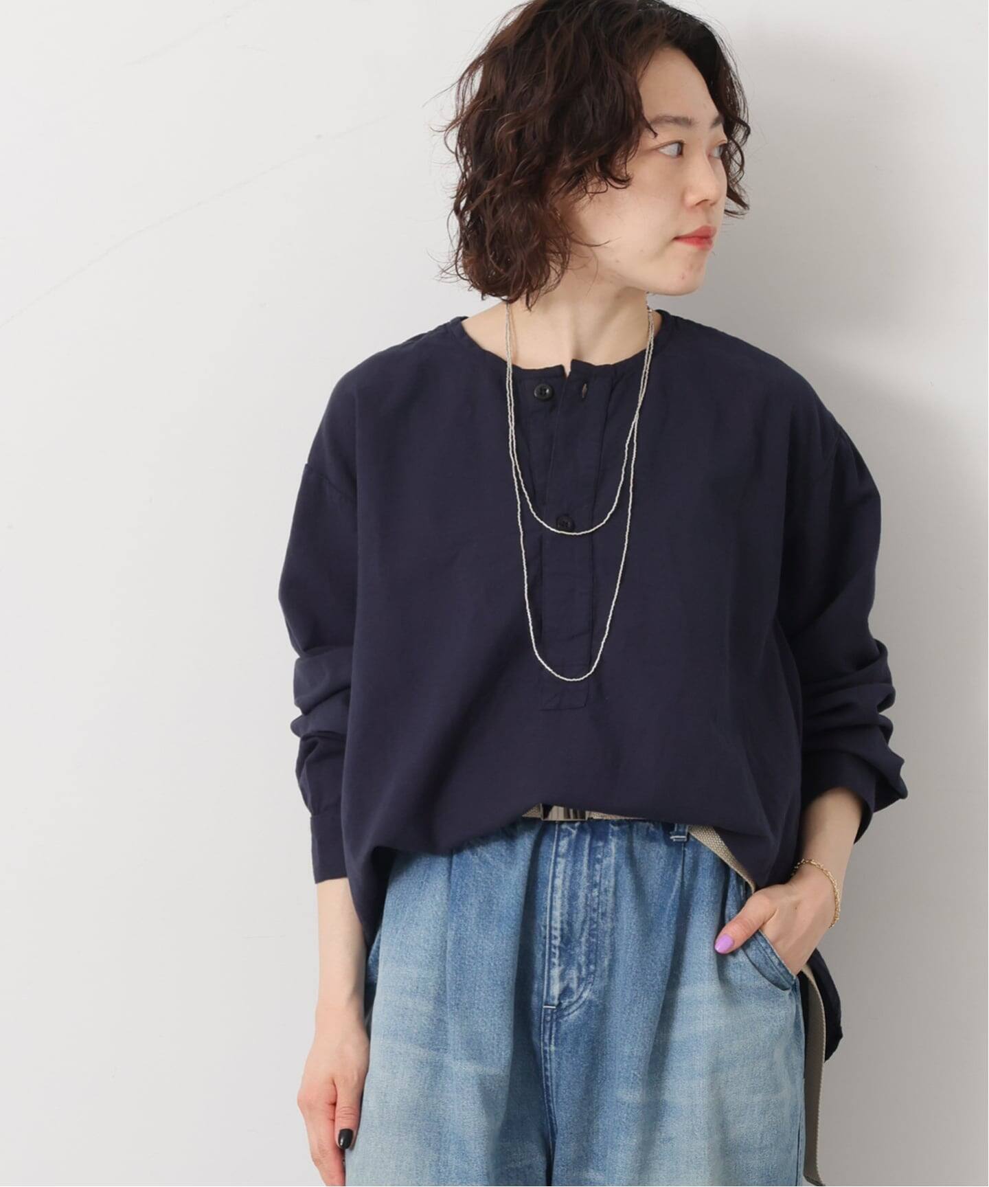 HTS】COTTON LINEN HENRY NECK（シャツ／ブラウス）｜journal standard