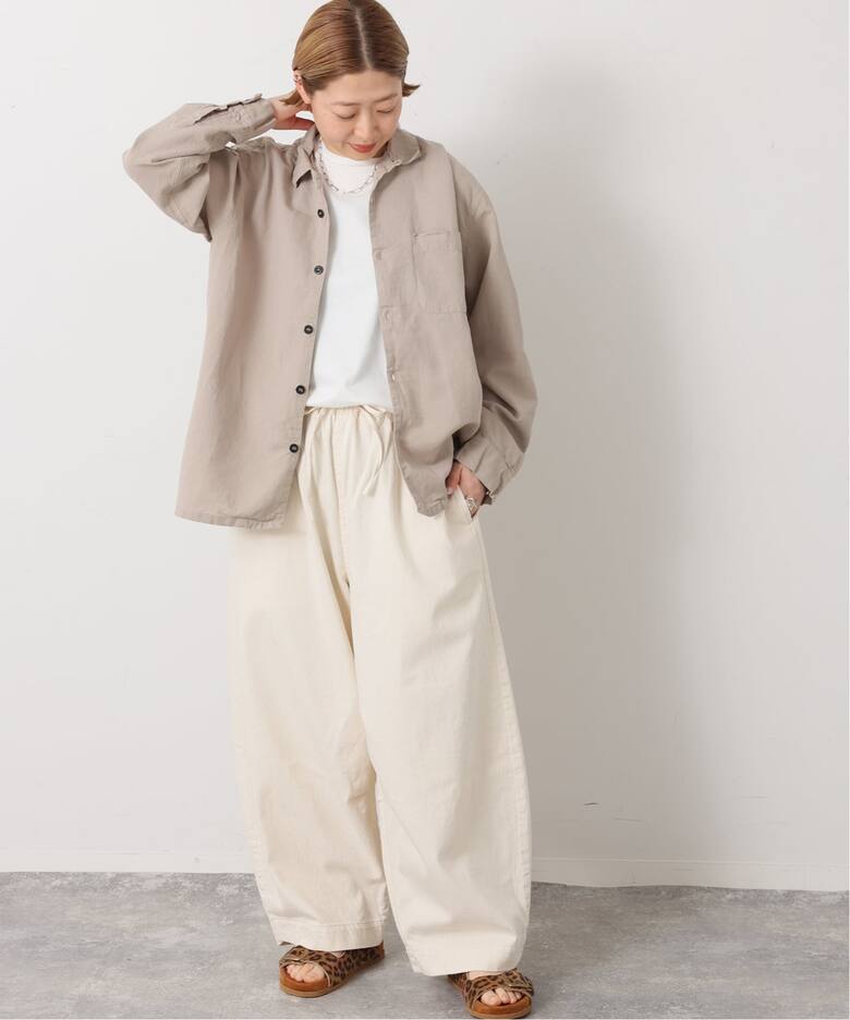 HTS】COTTON LINEN ONE-UP COLLAR SHIRT（シャツ／ブラウス）｜journal 