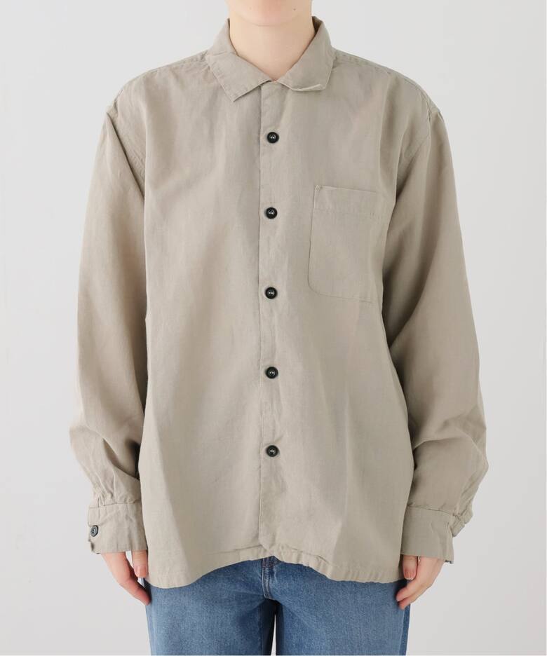HTS】COTTON LINEN ONE-UP COLLAR SHIRT（シャツ／ブラウス）｜journal 
