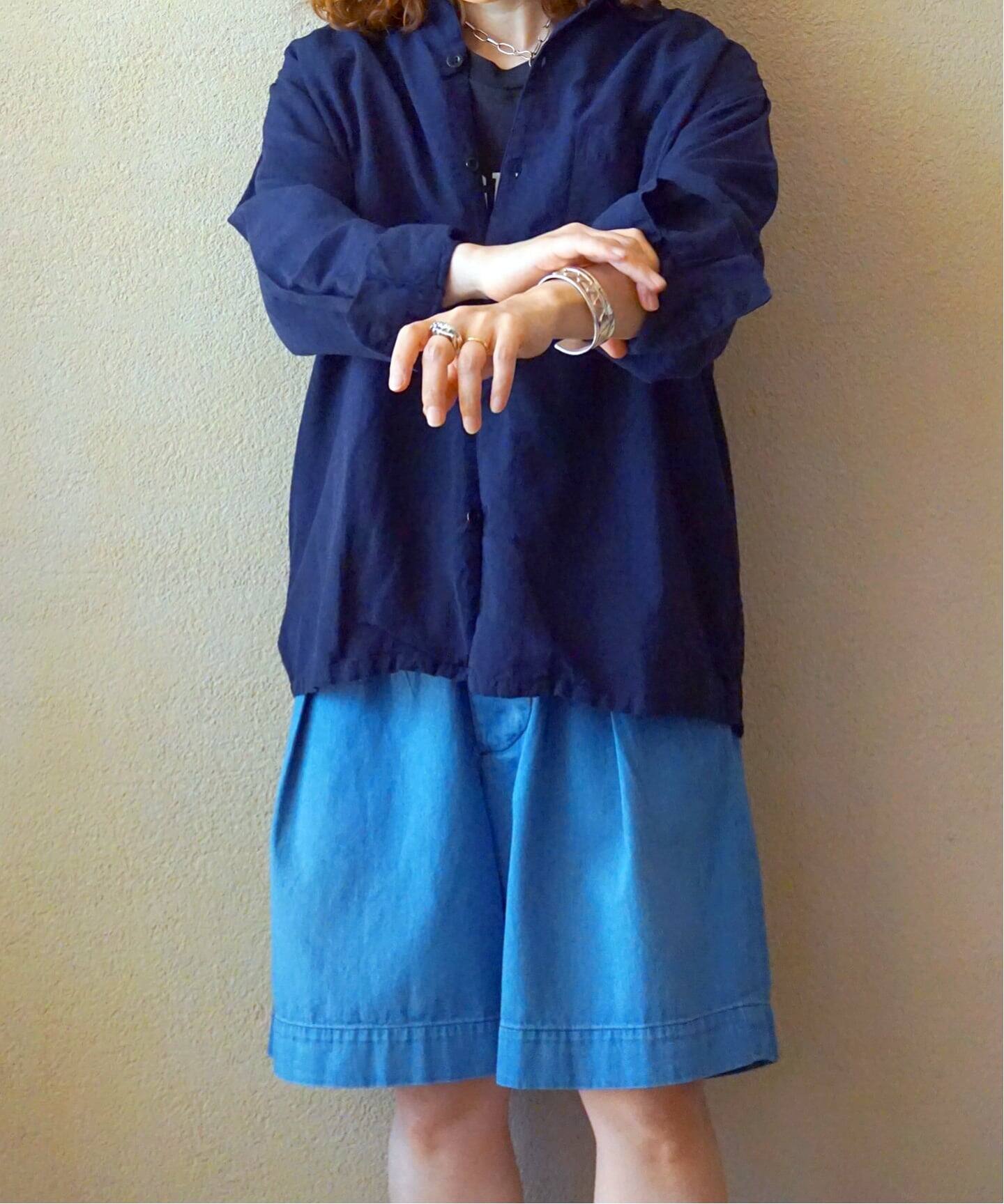 HTS】COTTON LINEN ONE-UP COLLAR SHIRT（シャツ／ブラウス）｜journal 