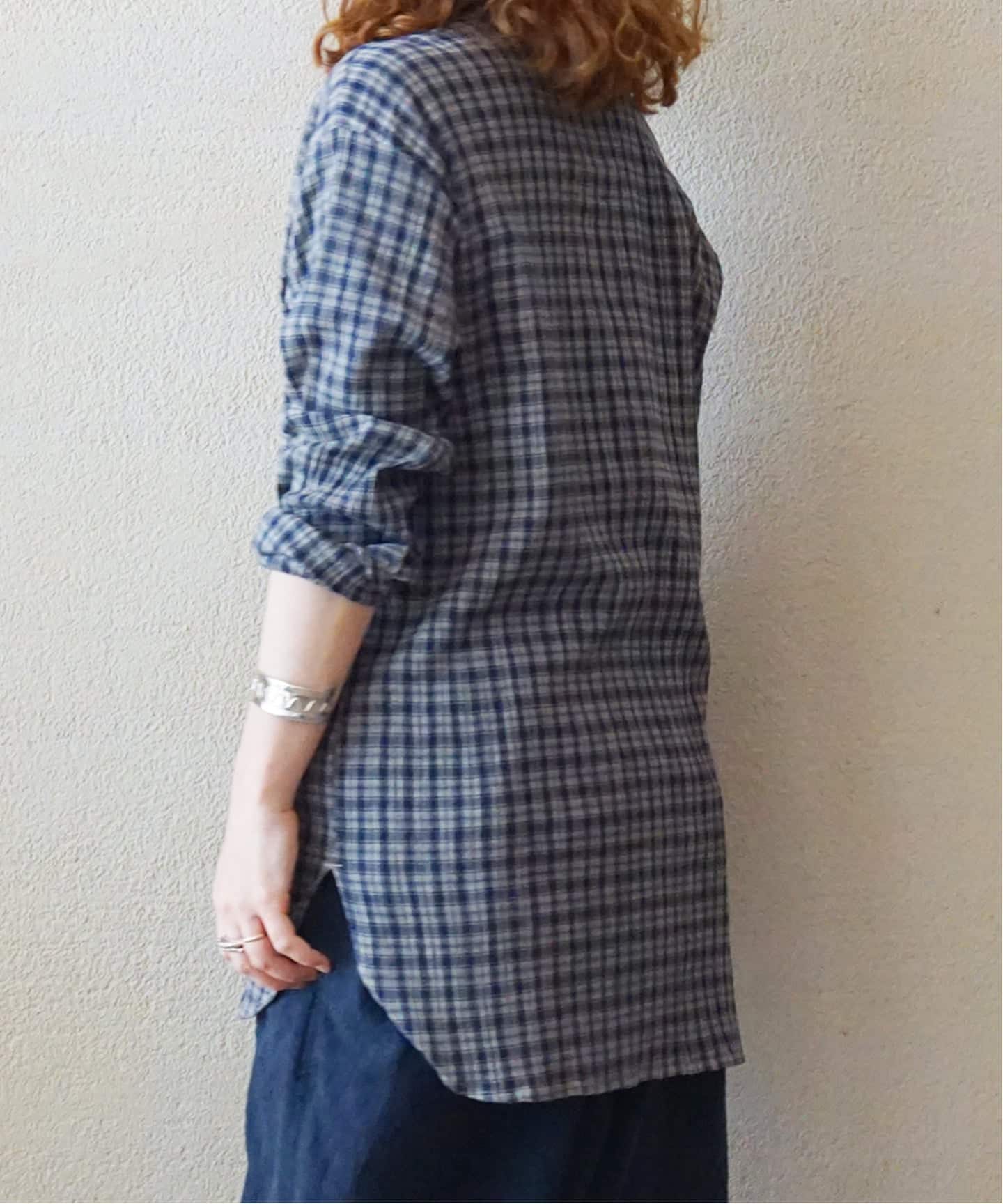 HTS】COTTON CHECK HENRY NECK（シャツ／ブラウス）｜journal standard