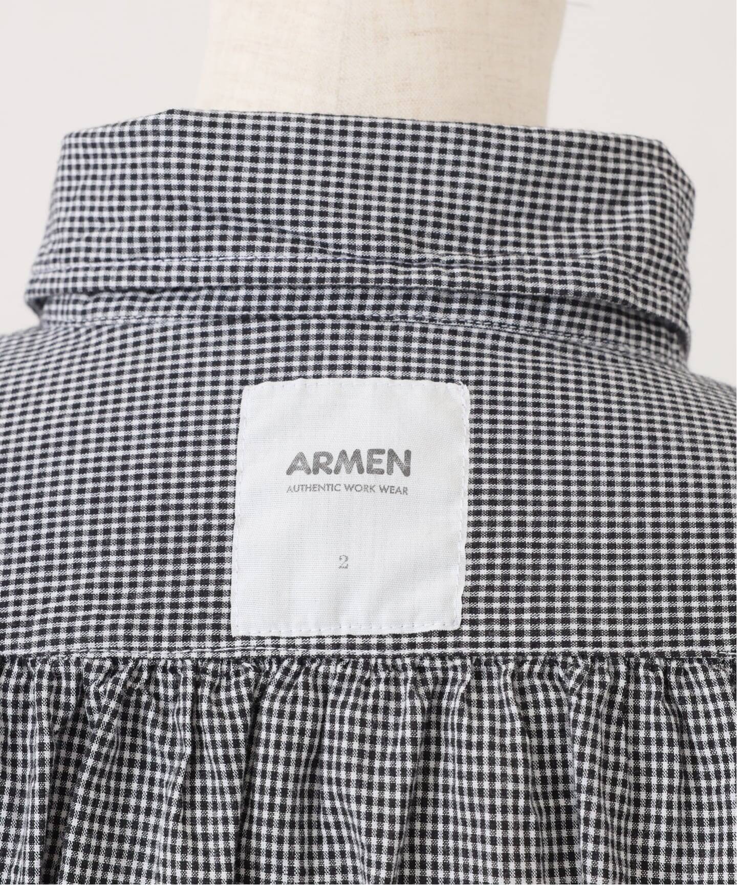 jsラックス ARMEN POPLINSKIPPER SHIRT ARMEN】SEERSUCKER GINGHAM WORK SHIRT（シャツ／ブラウス）｜journal