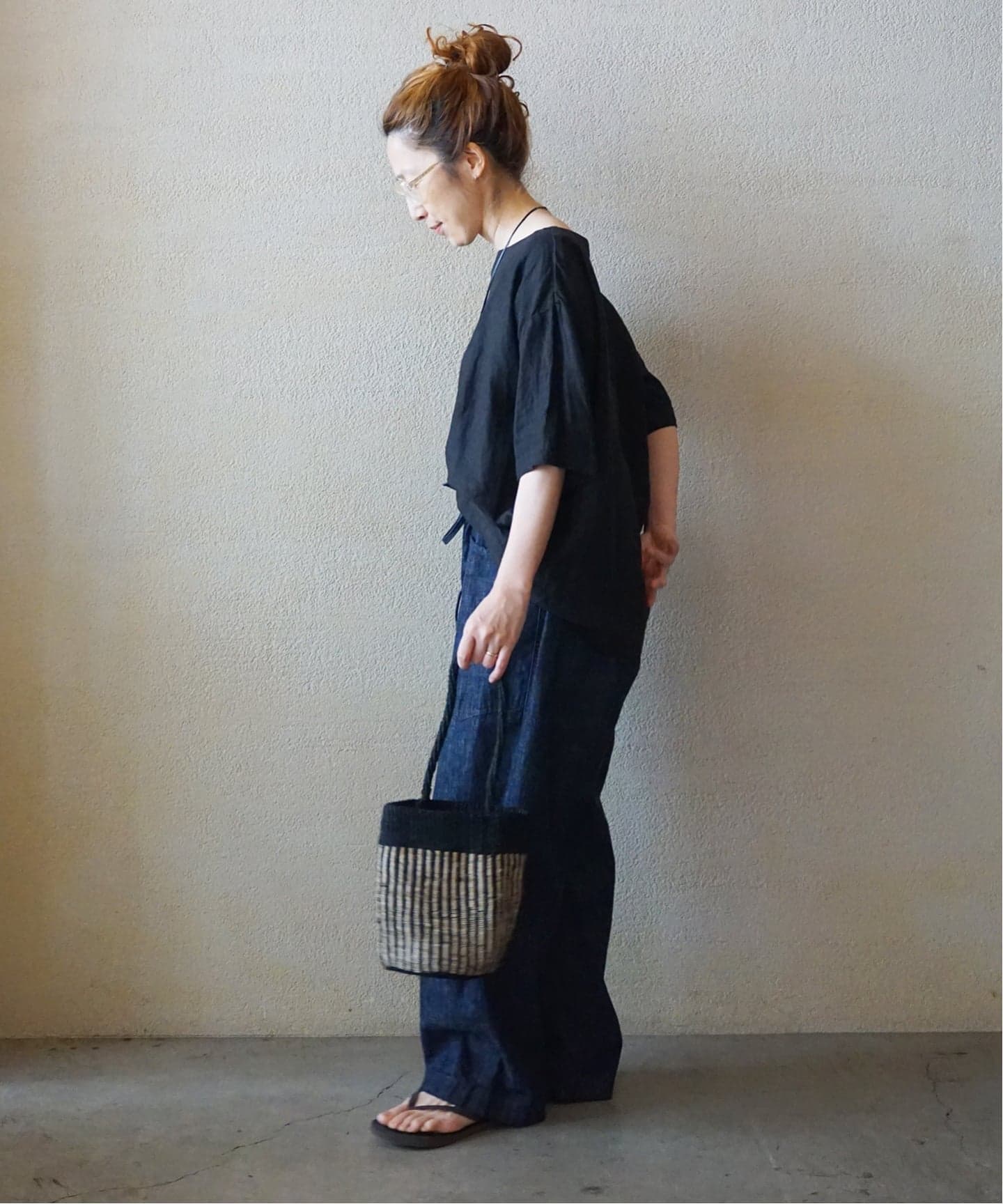 ARMEN】LINEN PLAIN BOAT NECK S/SL PULL（シャツ／ブラウス