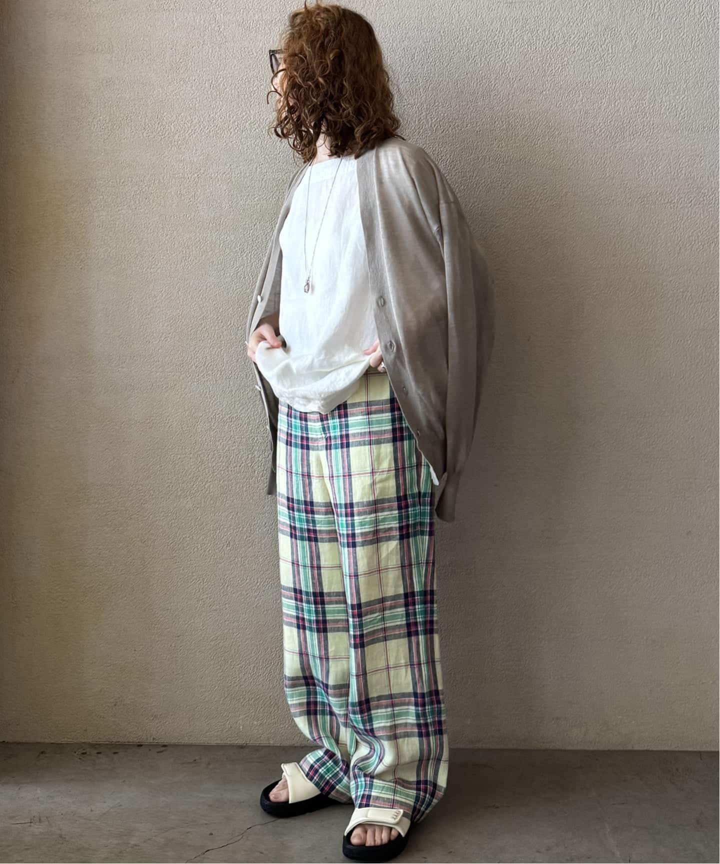 ARMEN】LINEN PLAIN BOAT NECK S/SL PULL（シャツ／ブラウス