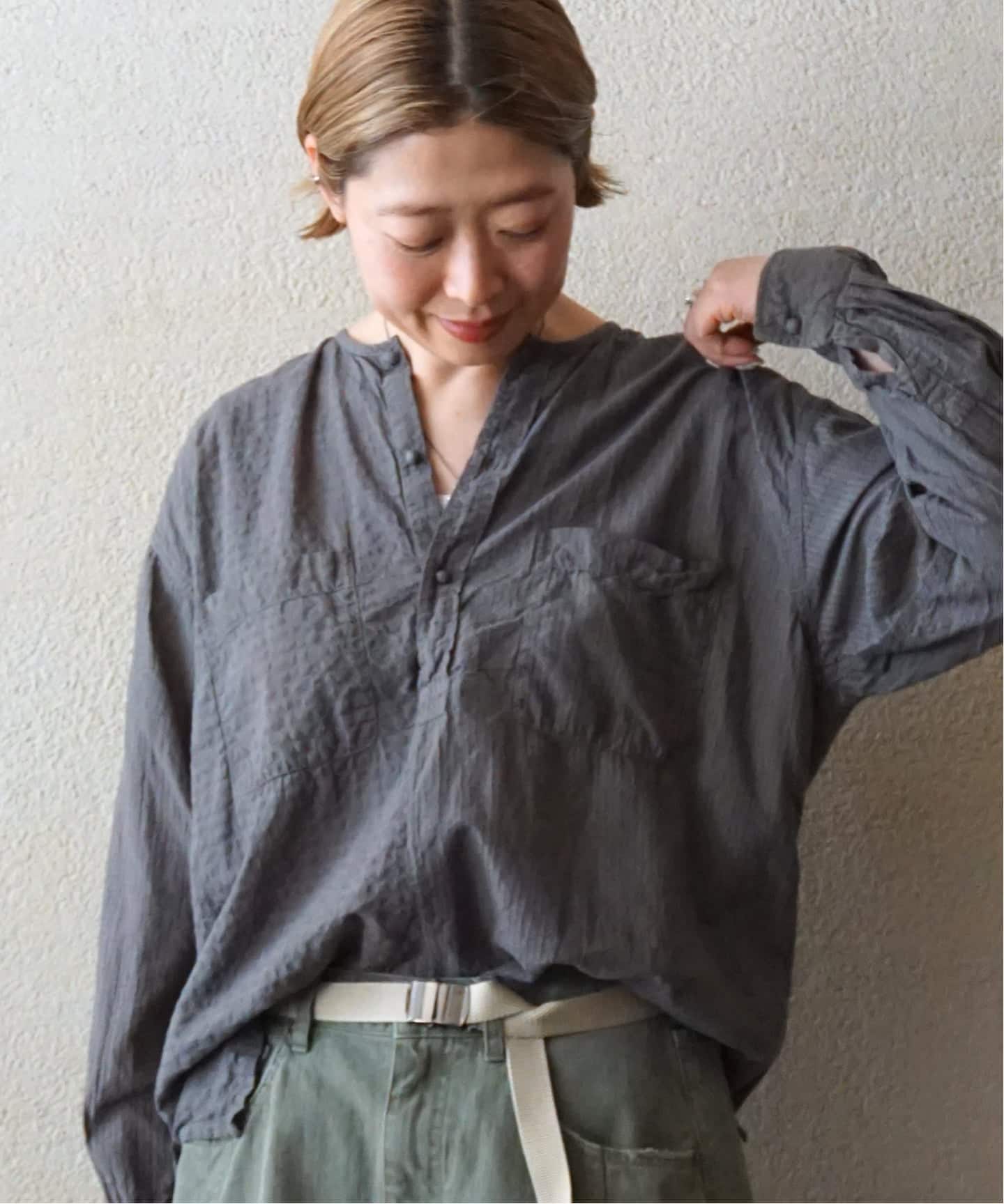 maison de soil homme】 COTTON CHECK OVERDYE PULLOV（シャツ