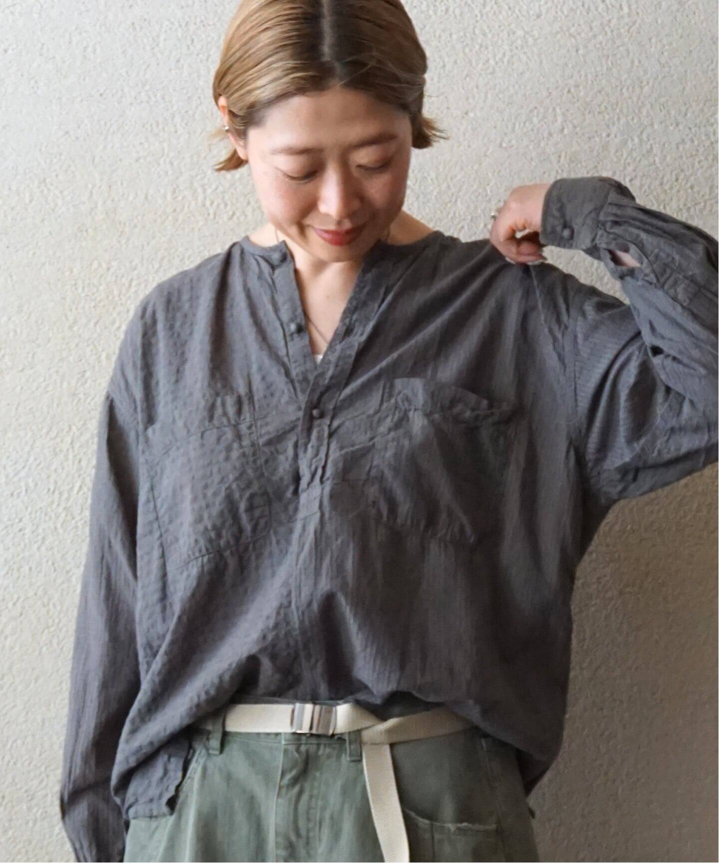 maison de soil homme】 COTTON CHECK OVERDYE PULLOV（シャツ 