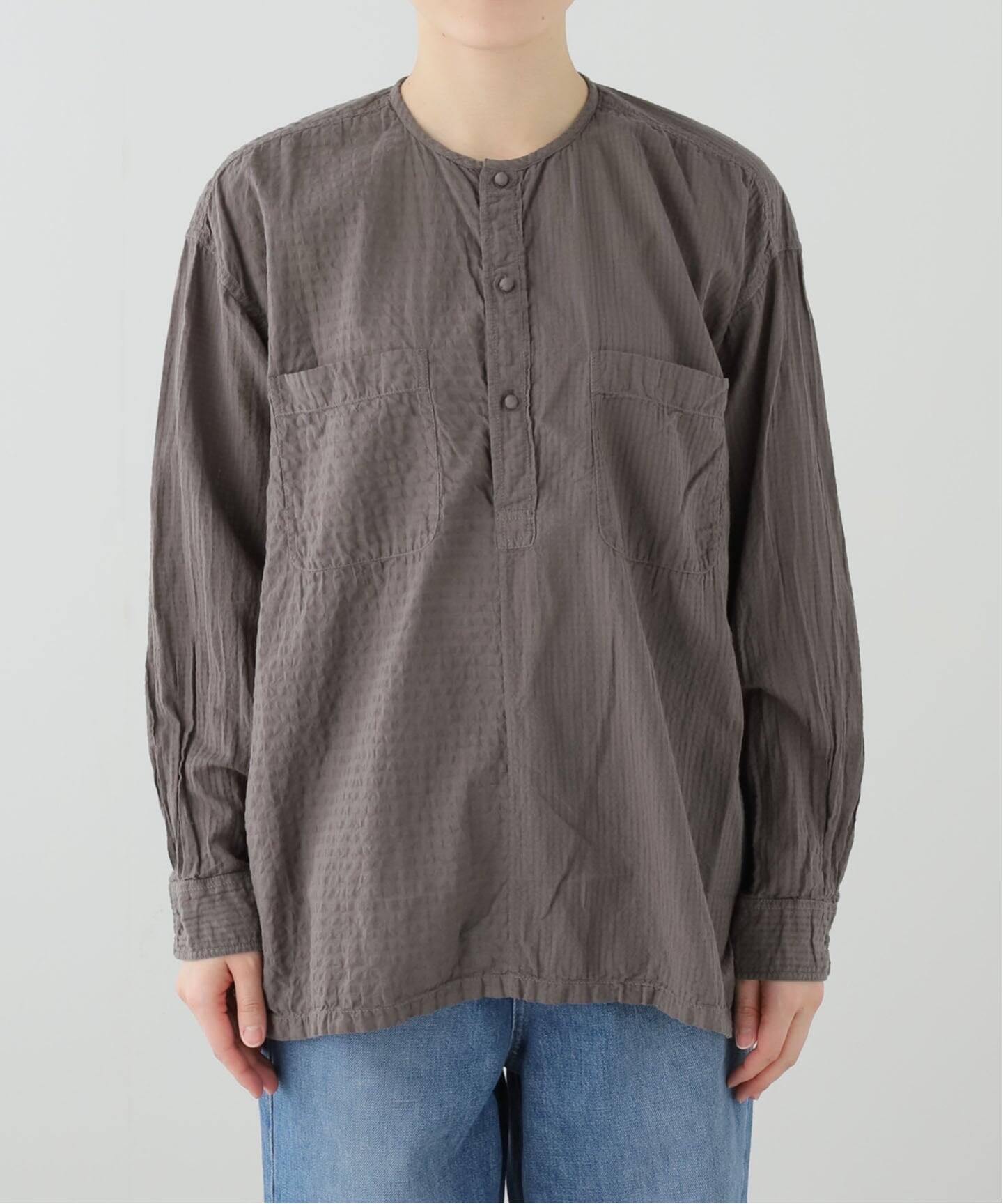 maison de soil homme】 COTTON CHECK OVERDYE PULLOV（シャツ