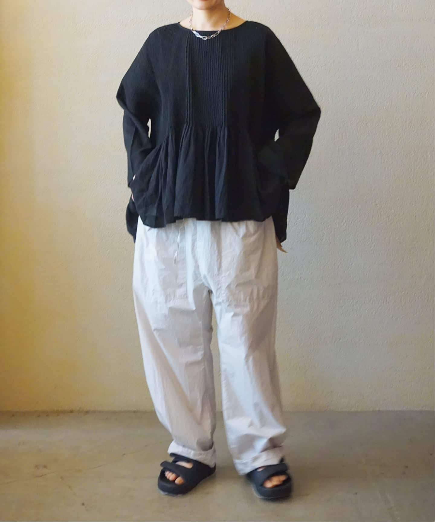 maison de soil】 CHECK OVERDYE MINI PINTUCK PULLOV（シャツ