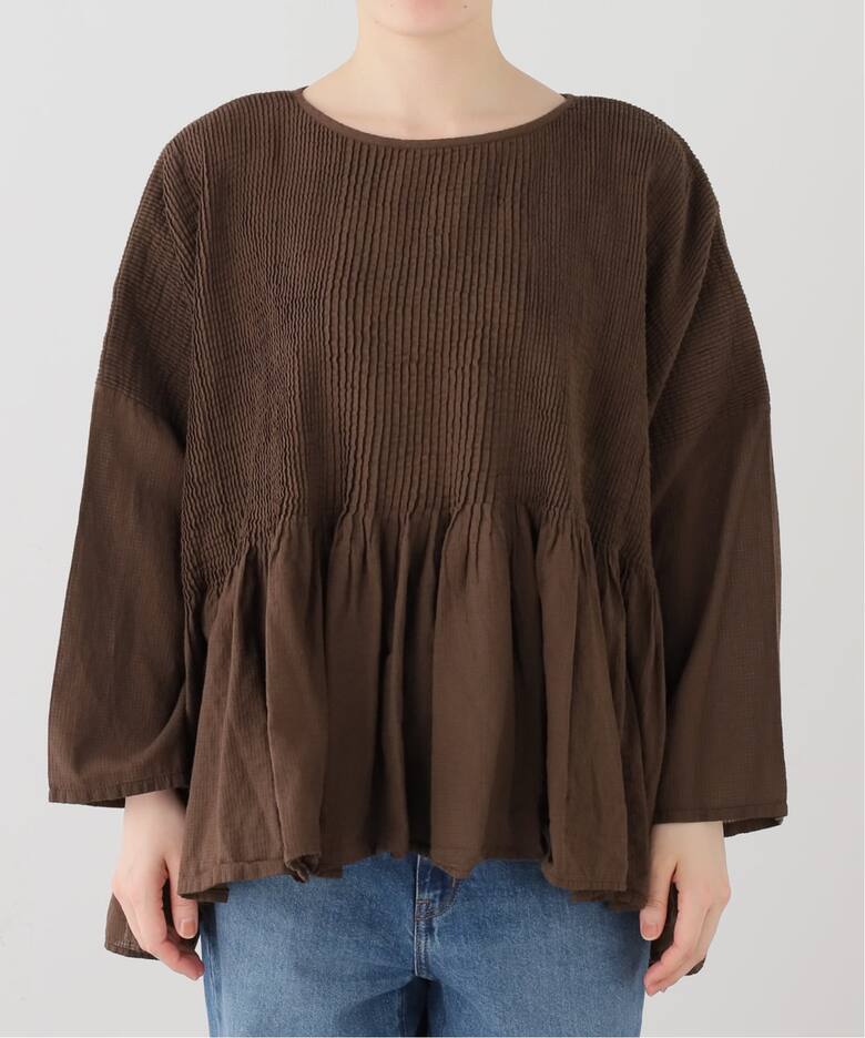 maison de soil】 CHECK OVERDYE MINI PINTUCK PULLOV（シャツ